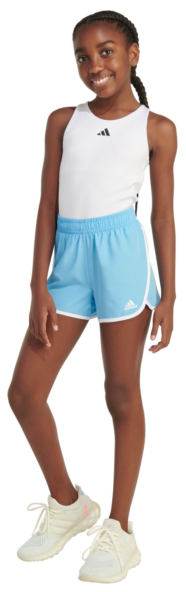 adidas Girls' Elastic Waistband Retro Woven Shorts product image
