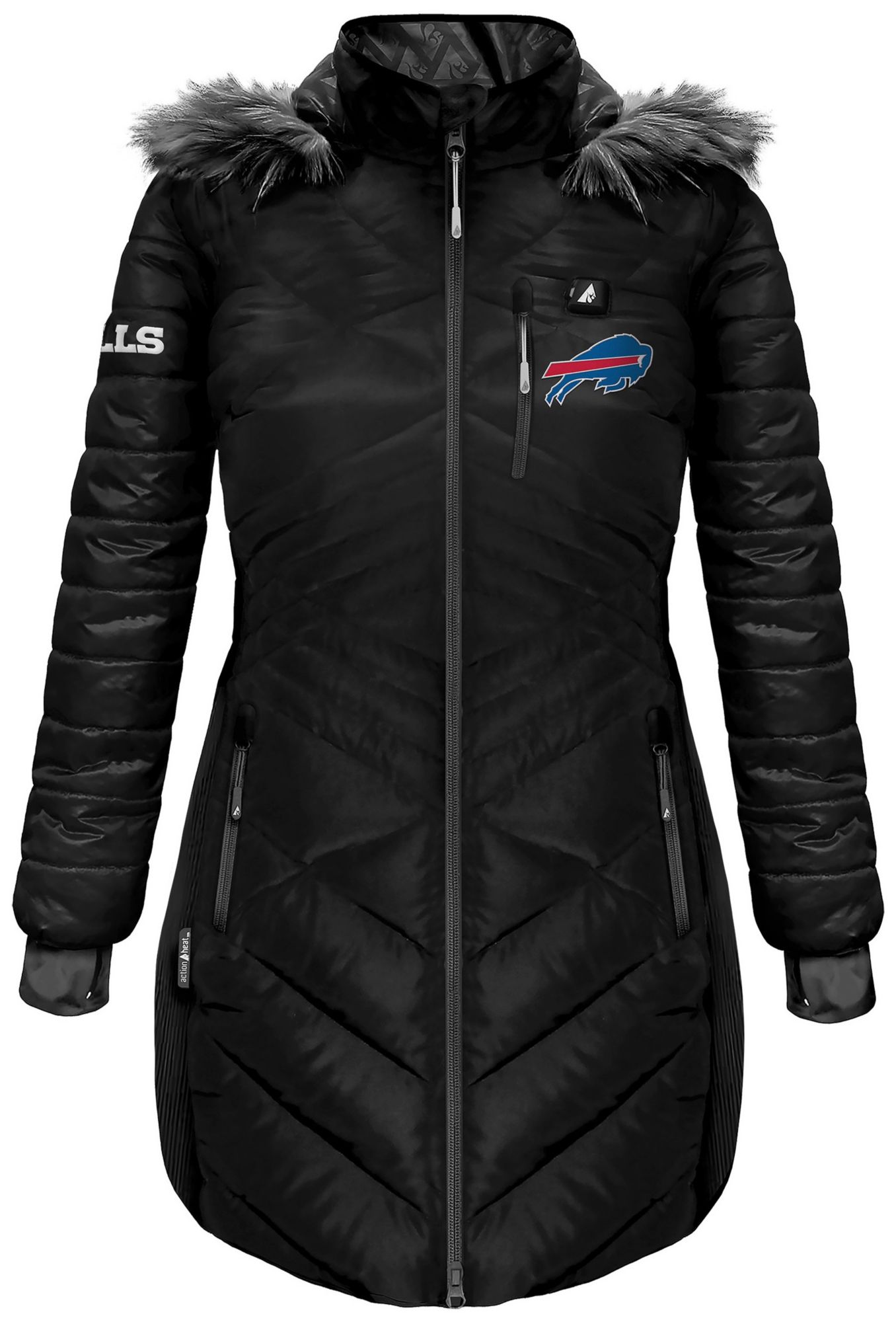 ActionHeat Women's Buffalo Bills Black 5V Battery Heated Puffer Jacket product image