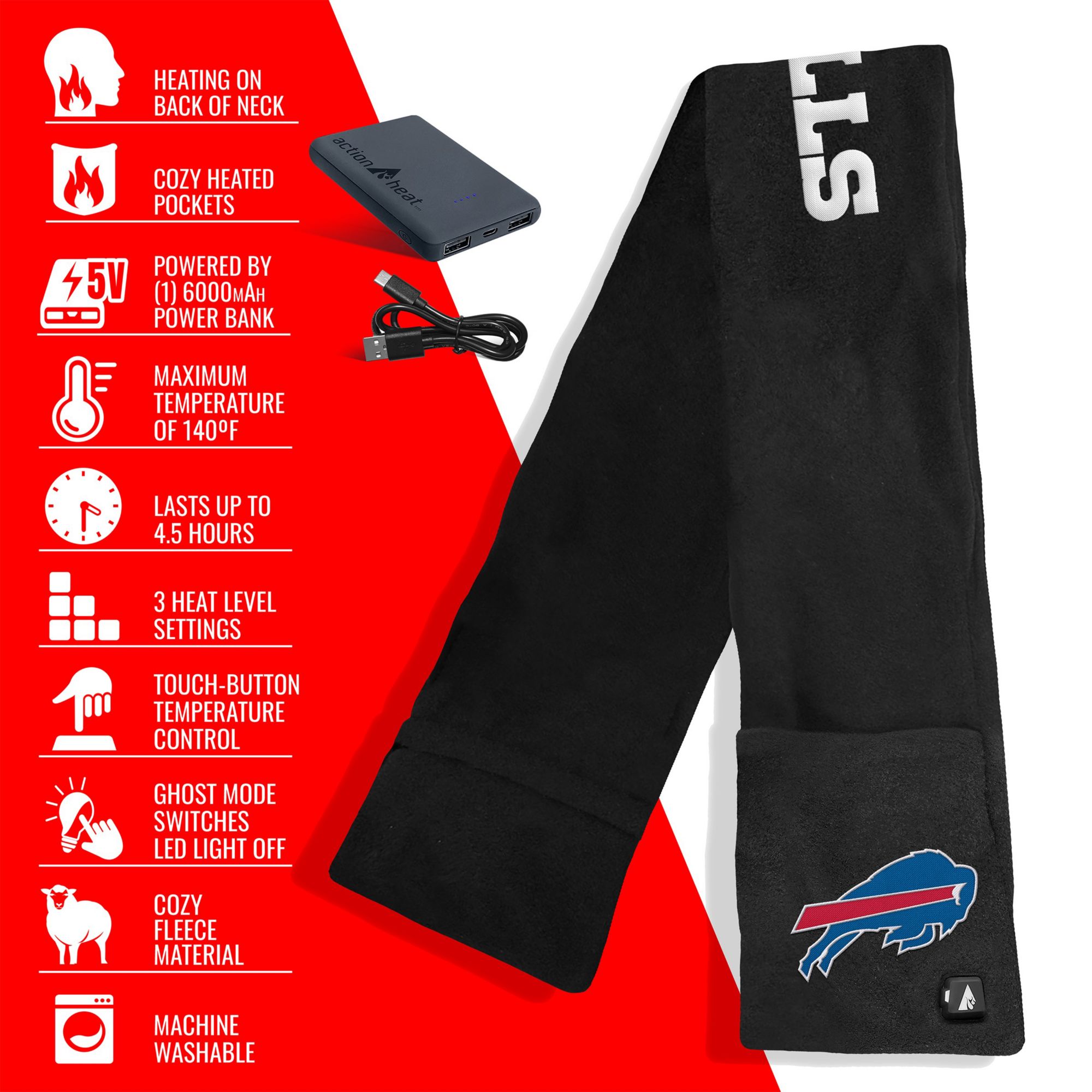 ActionHeat Buffalo Bills 5V Battery Heated Scarf product image