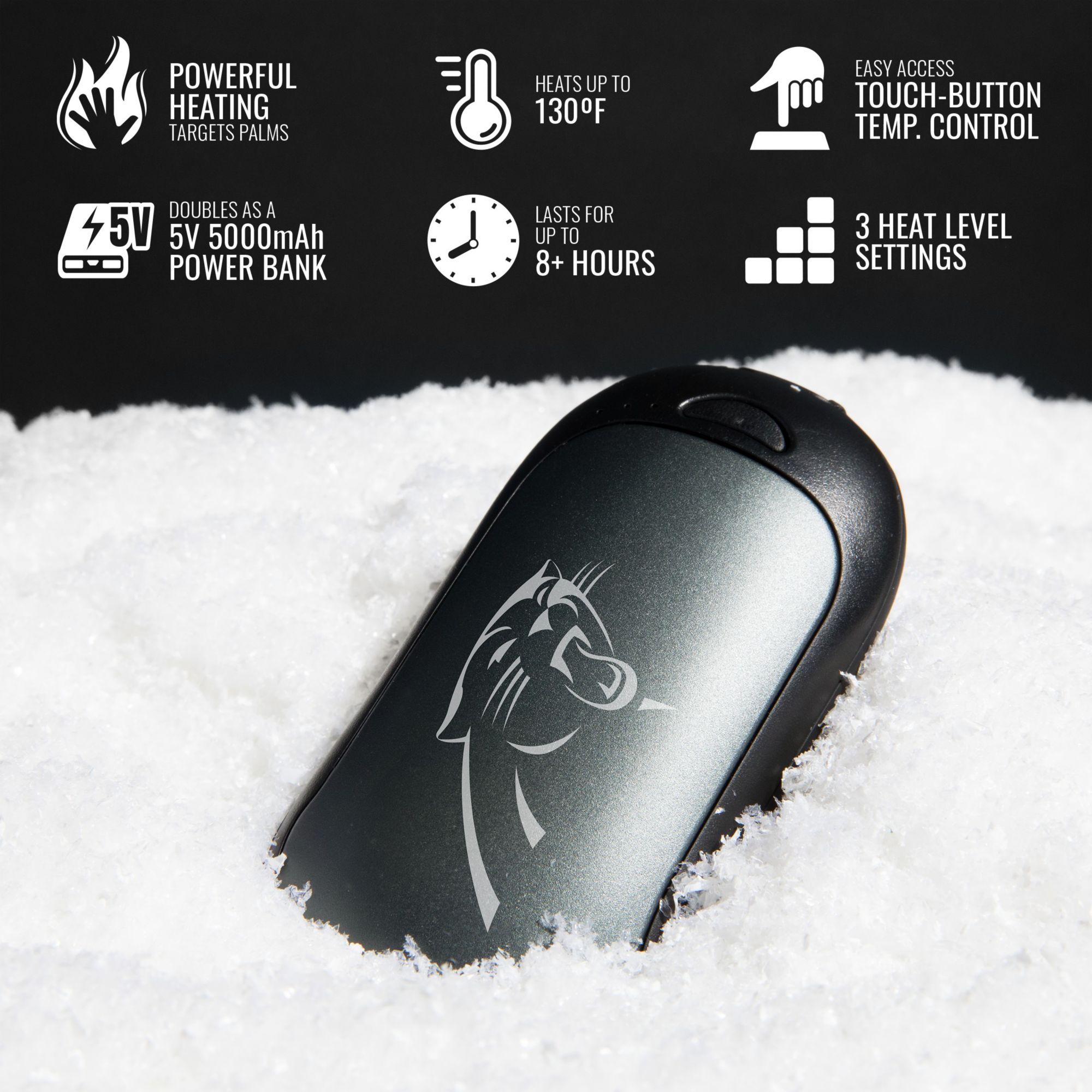 ActionHeat Carolina Panthers Rechargeable Hand Warmer - Single product image