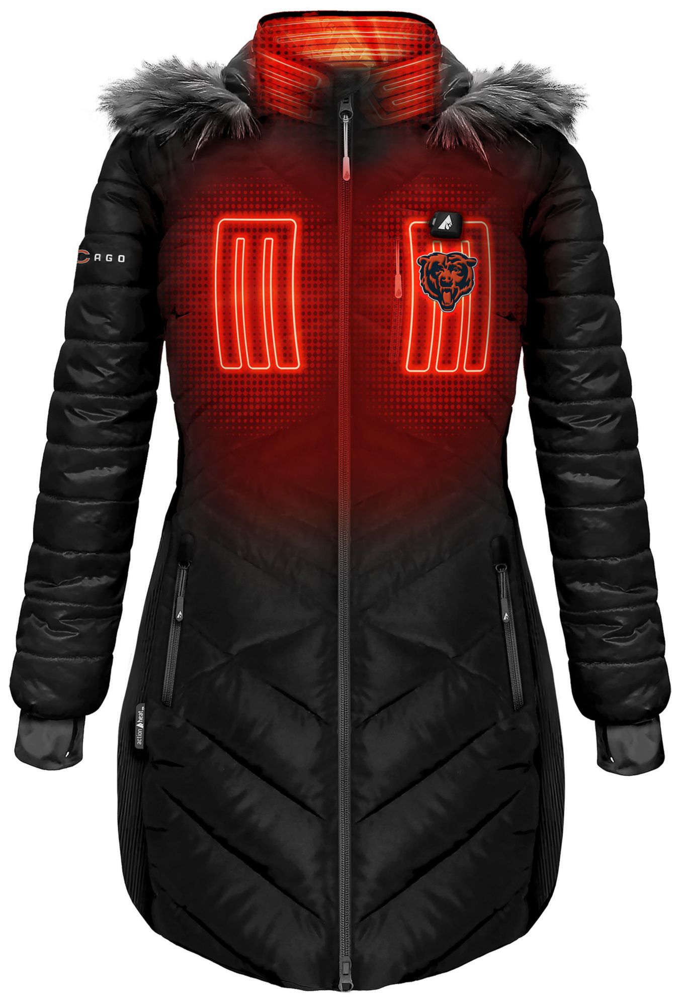 ActionHeat Women's Chicago Bears Black 5V Battery Heated Puffer Jacket product image