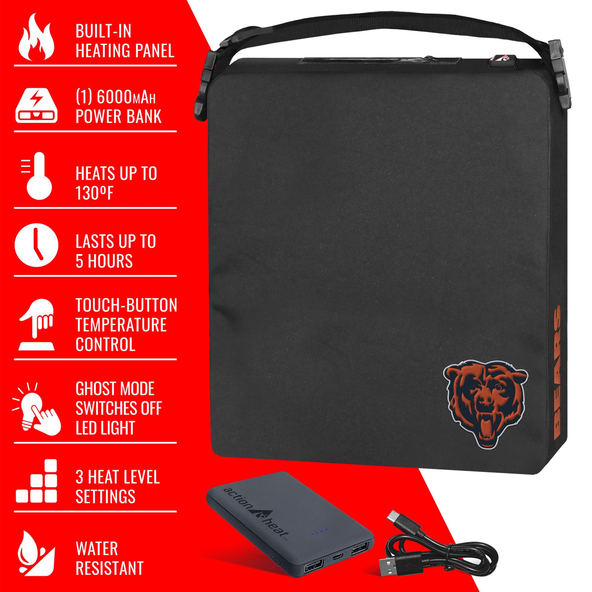 ActionHeat Chicago Bears 5V Heated Seat Cushion product image