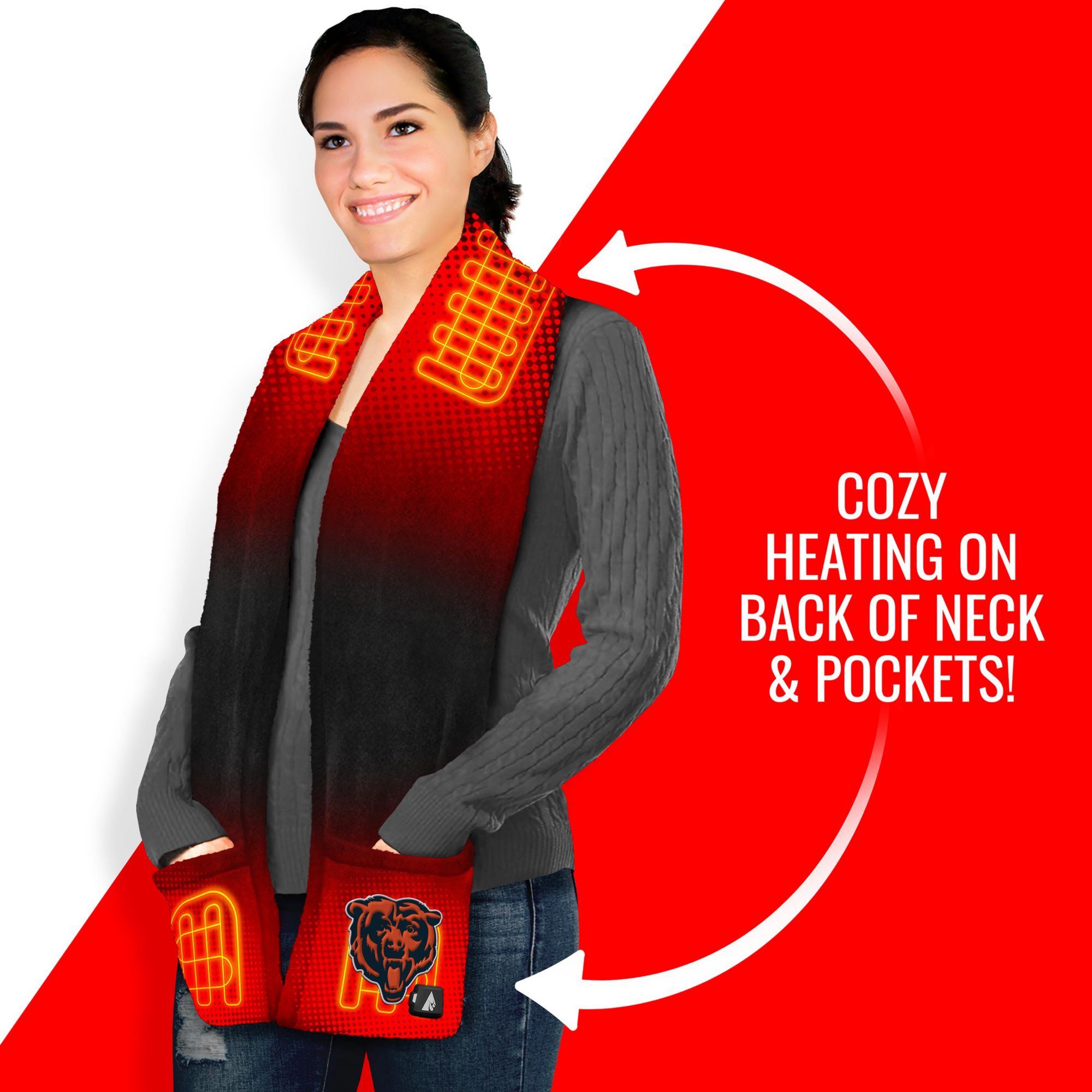 ActionHeat Chicago Bears 5V Battery Heated Scarf product image
