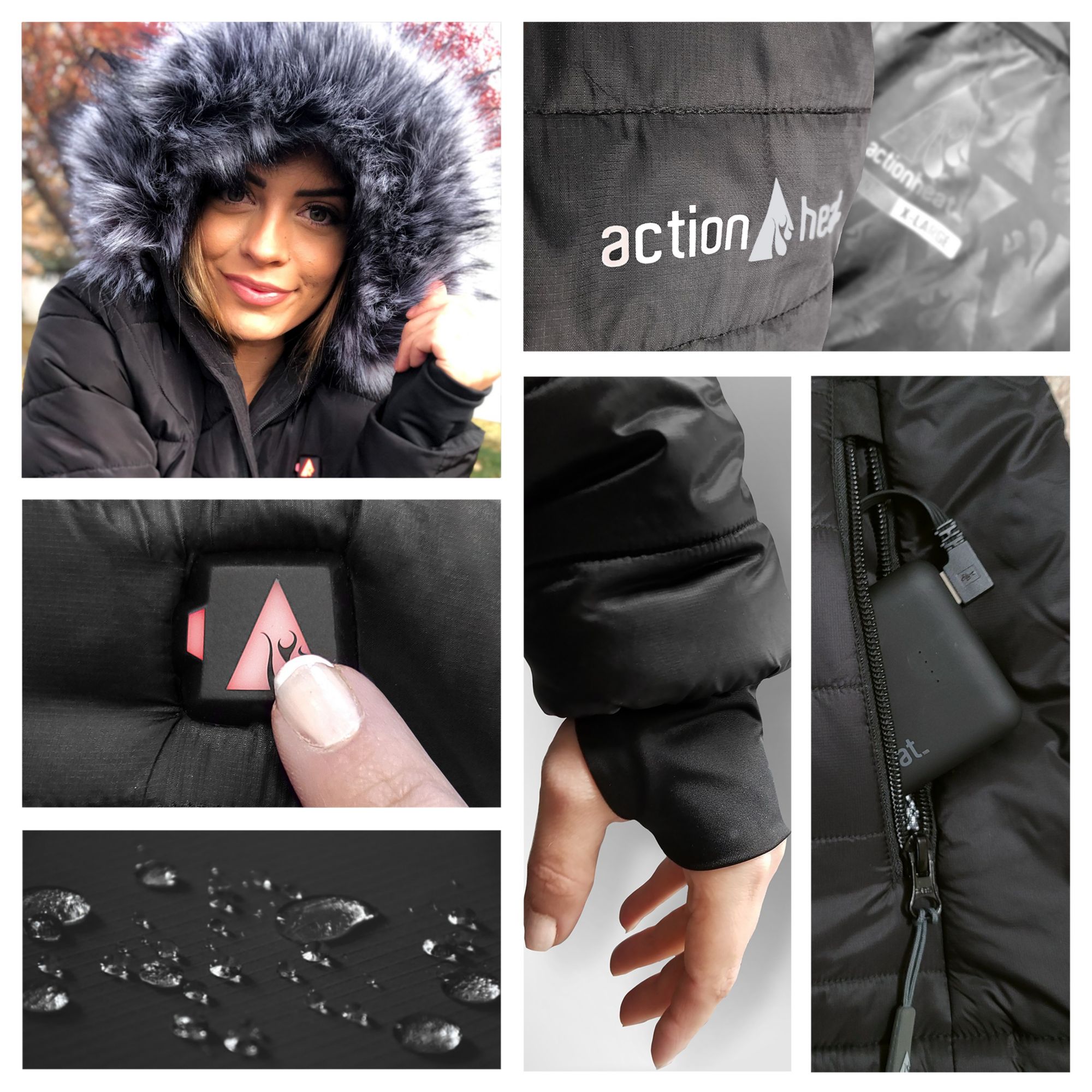 ActionHeat Women's Cincinnati Bengals Black 5V Battery Heated Puffer Jacket product image
