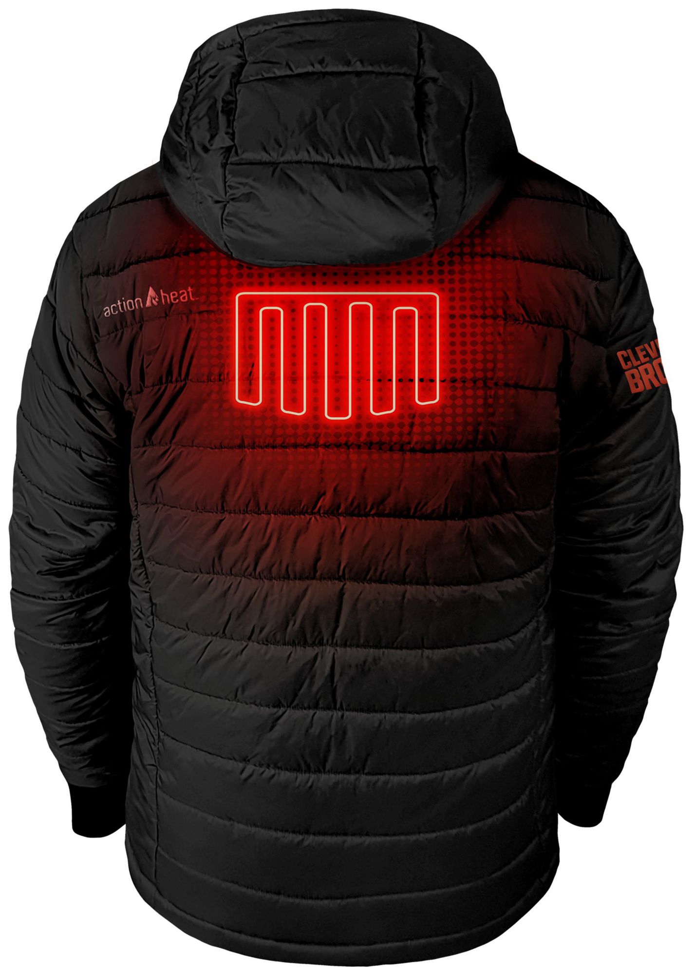 ActionHeat Men's Cleveland Browns Black 5V Battery Heated Puffer Jacket product image