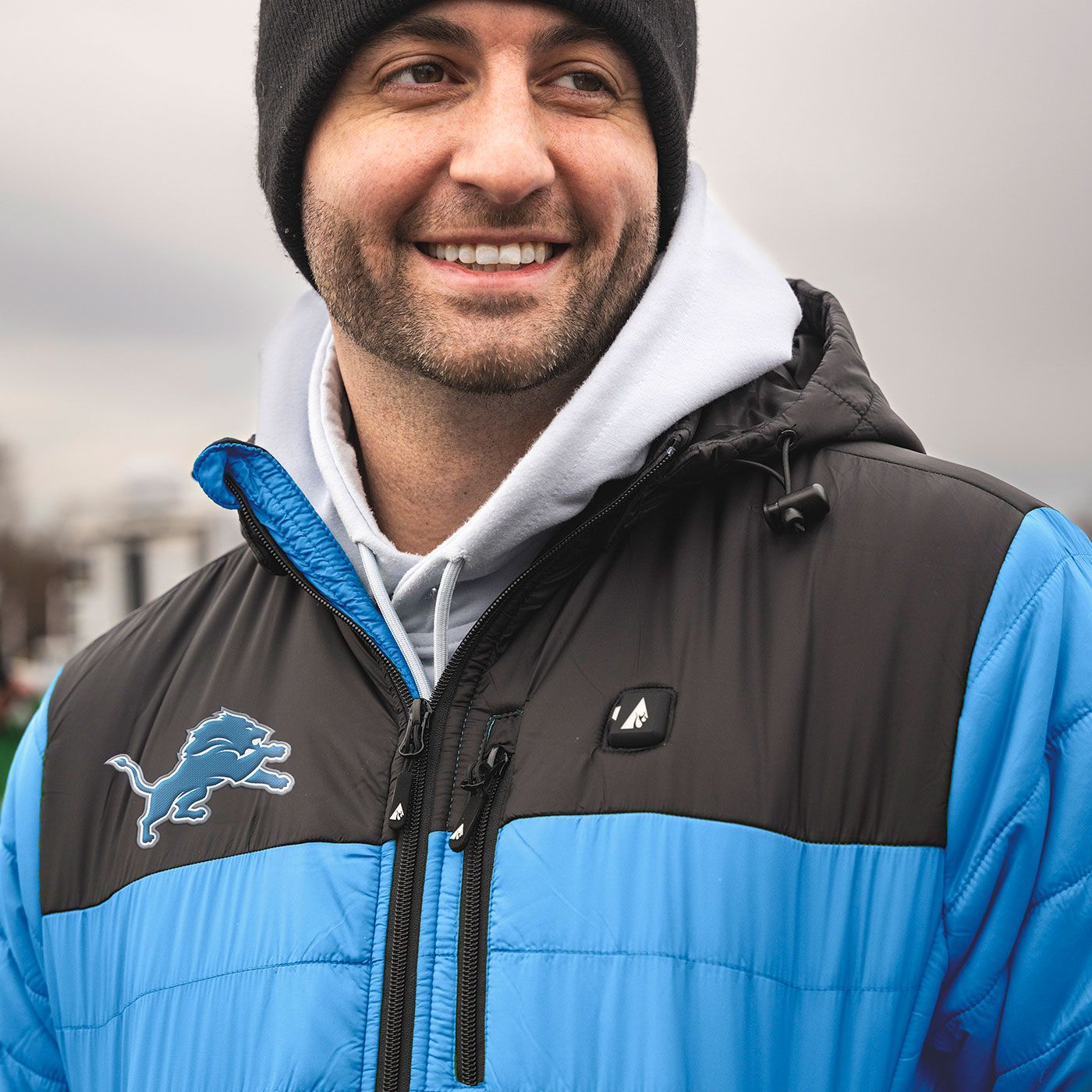 ActionHeat Men's Detroit Lions Blue Puffer Jacket product image