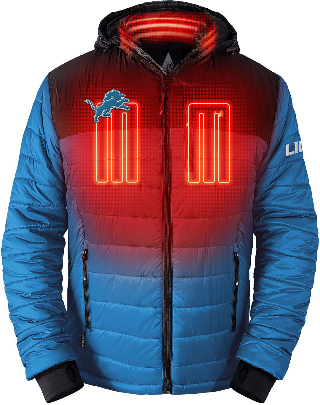 ActionHeat Men's Detroit Lions Blue Puffer Jacket product image