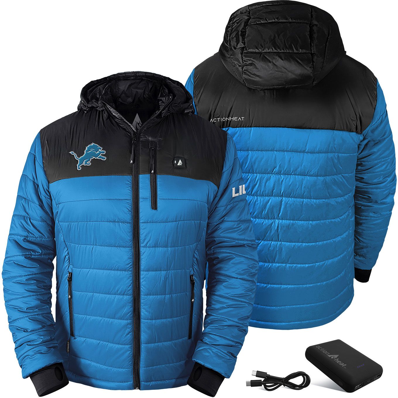 ActionHeat Men's Detroit Lions Blue Puffer Jacket product image