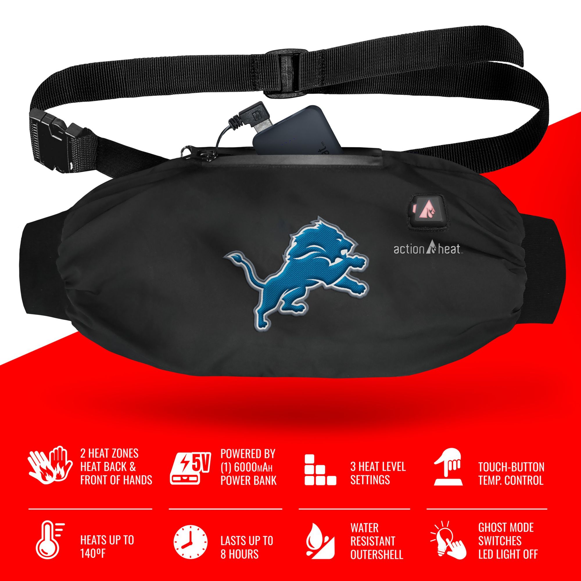 ActionHeat Detroit Lions 5V Battery Heated Hand Muff Warmer product image