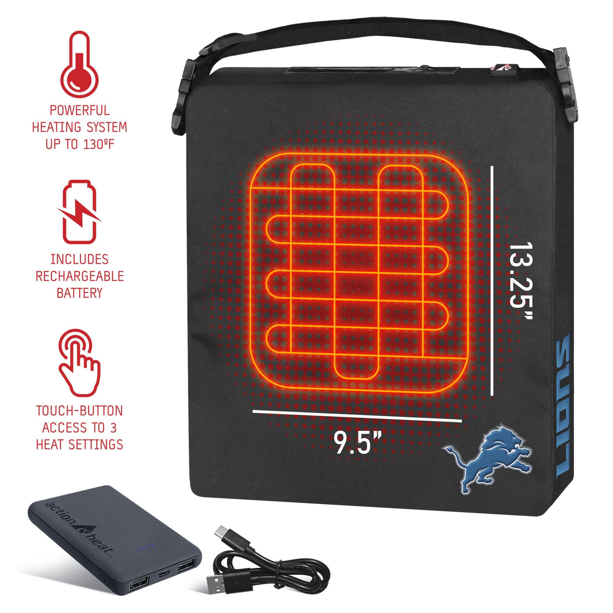 ActionHeat Detroit Lions 5V Heated Seat Cushion product image