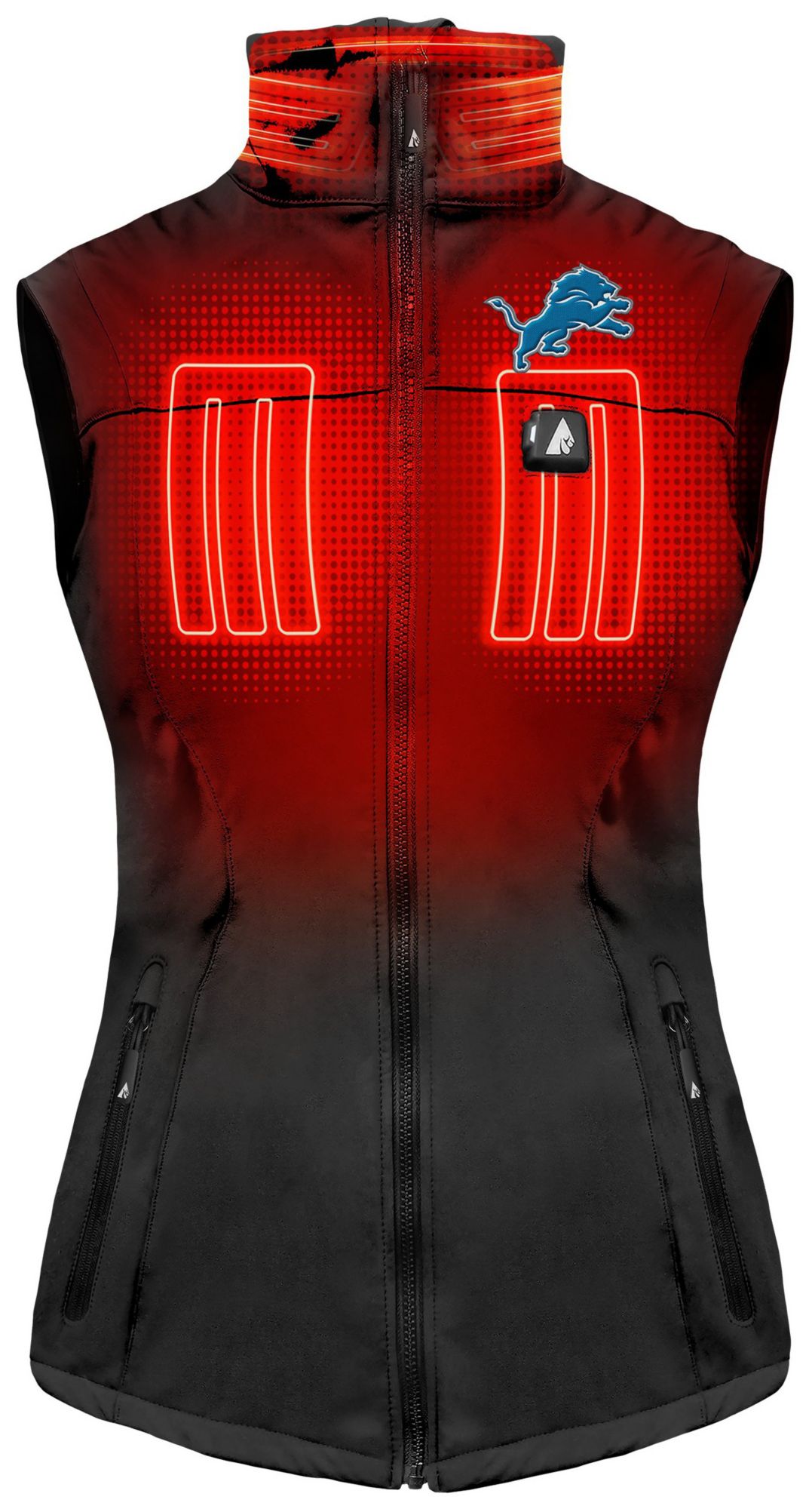 ActionHeat Women's Detroit Lions Black 5V Battery Heated Softshell Vest product image