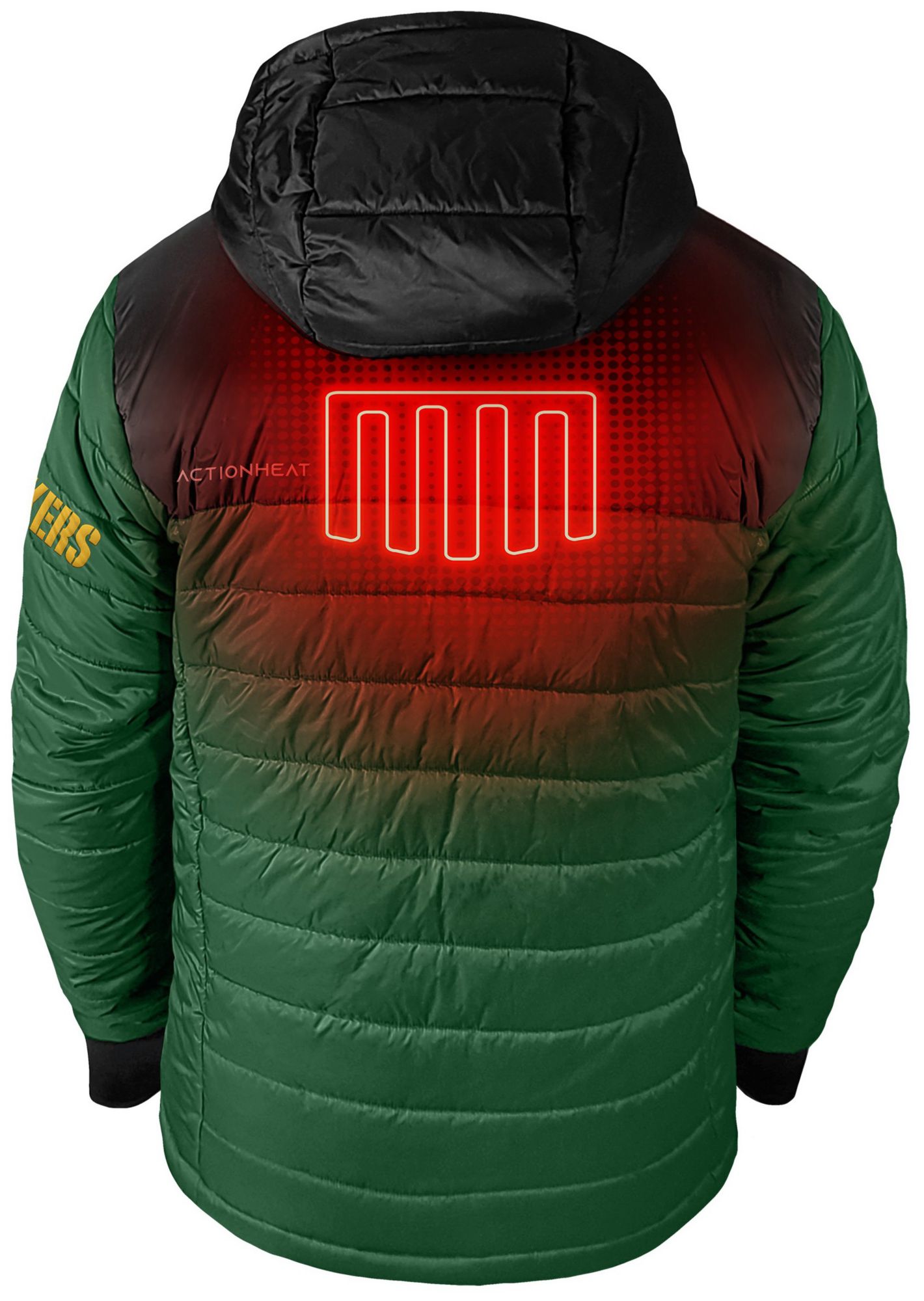 ActionHeat Men's Green Bay Packers Green 5V Battery Heated Puffer Jacket product image