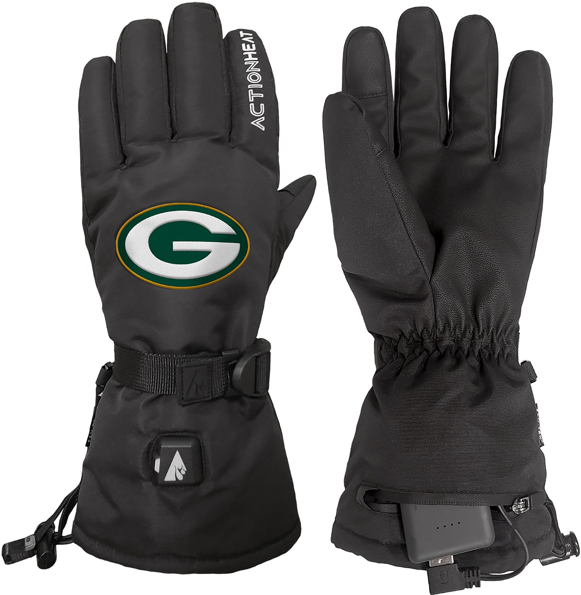 ActionHeat Adult Green Bay Packers 5V Premium Battery Heated Gloves product image