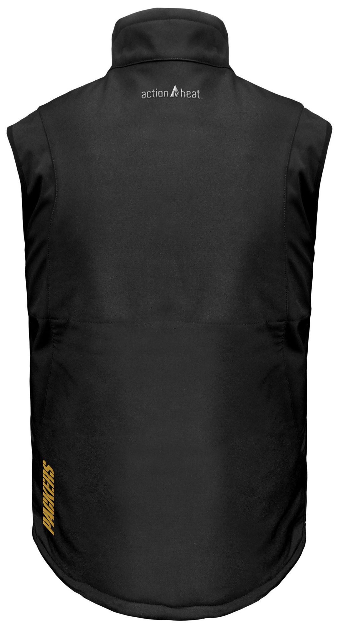 ActionHeat Men's Green Bay Packers Black 5V Battery Heated Softshell Vest product image