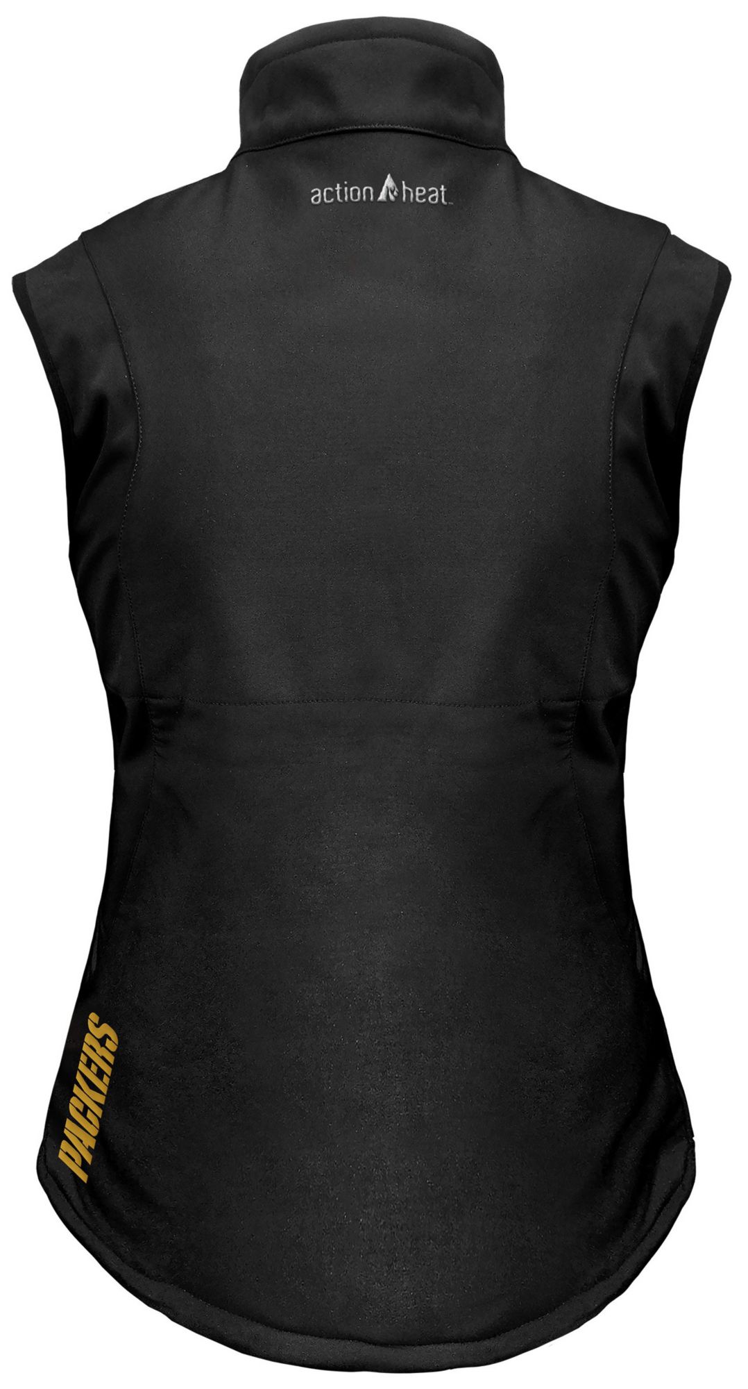 ActionHeat Women's Green Bay Packers Black 5V Battery Heated Softshell Vest product image