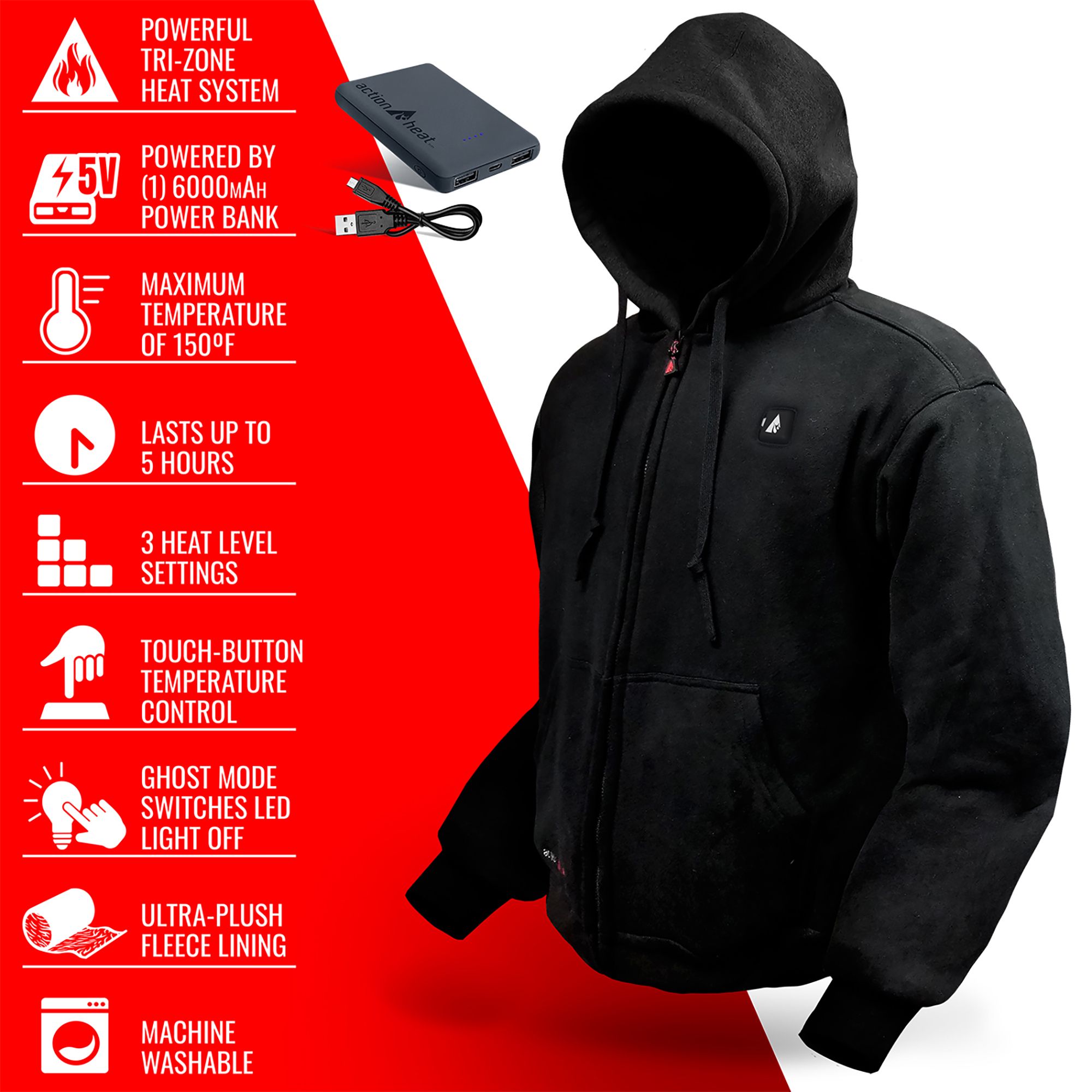 ActionHeat Men's 5V Battery Heated Hoodie product image