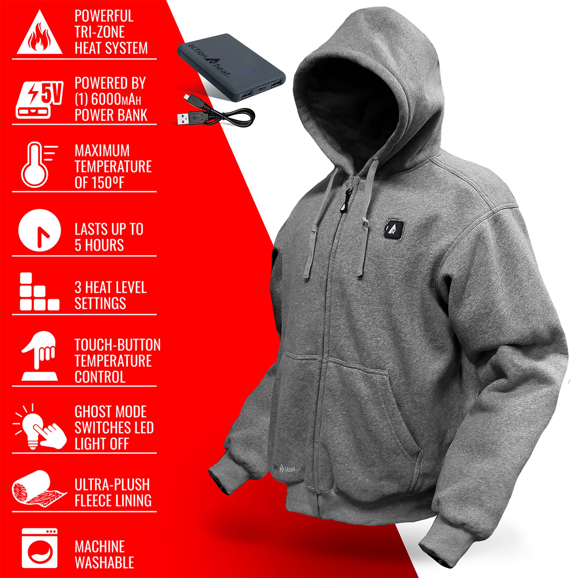 ActionHeat Men's 5V Battery Heated Hoodie product image
