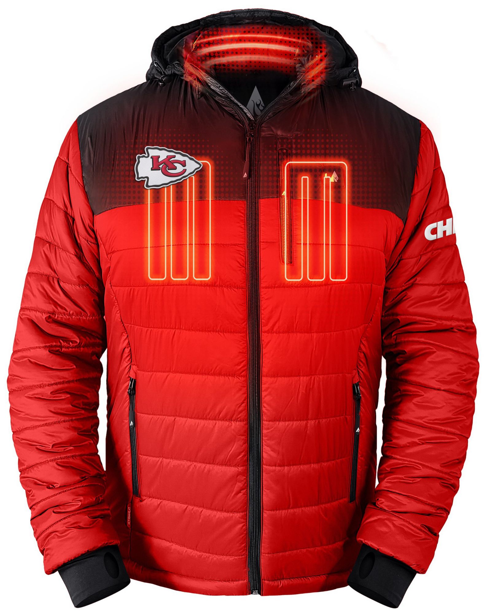 ActionHeat Men's Kansas City Chiefs Red 5V Battery Heated Puffer Jacket product image