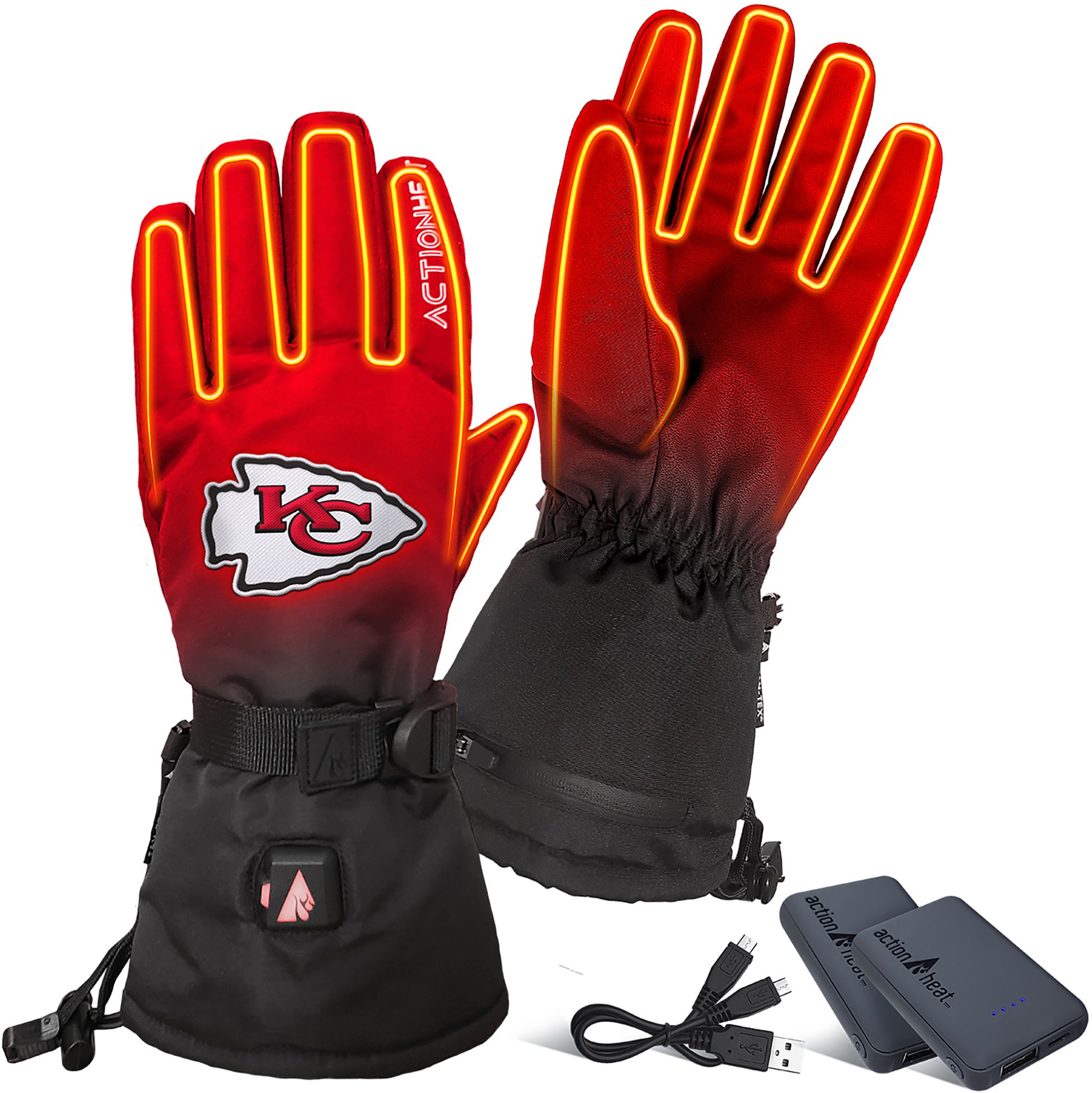 ActionHeat Adult Kansas City Chiefs 5V Premium Battery Heated Gloves product image