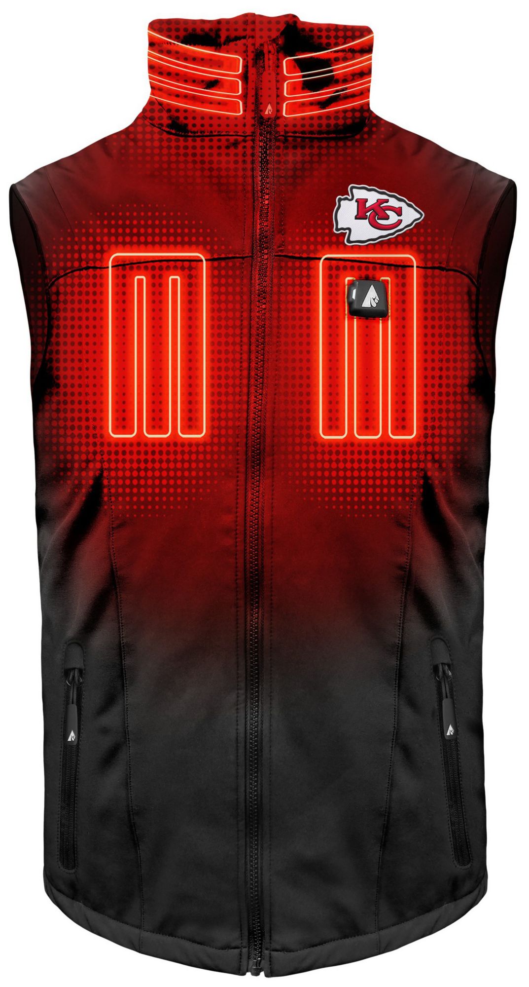ActionHeat Men's Kansas City Chiefs Black 5V Battery Heated Softshell Vest product image
