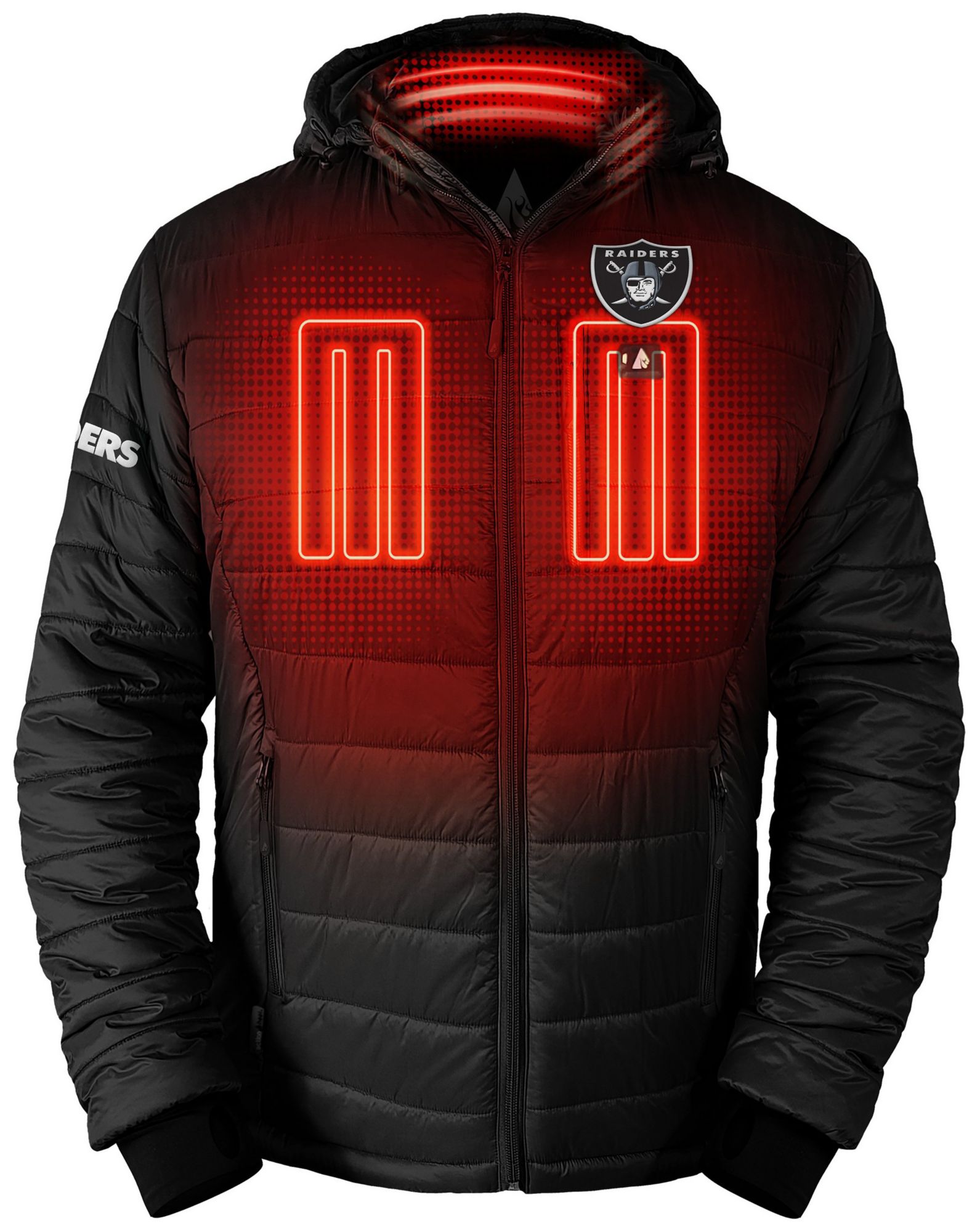 ActionHeat Men's Las Vegas Raiders Black 5V Battery Heated Puffer Jacket product image