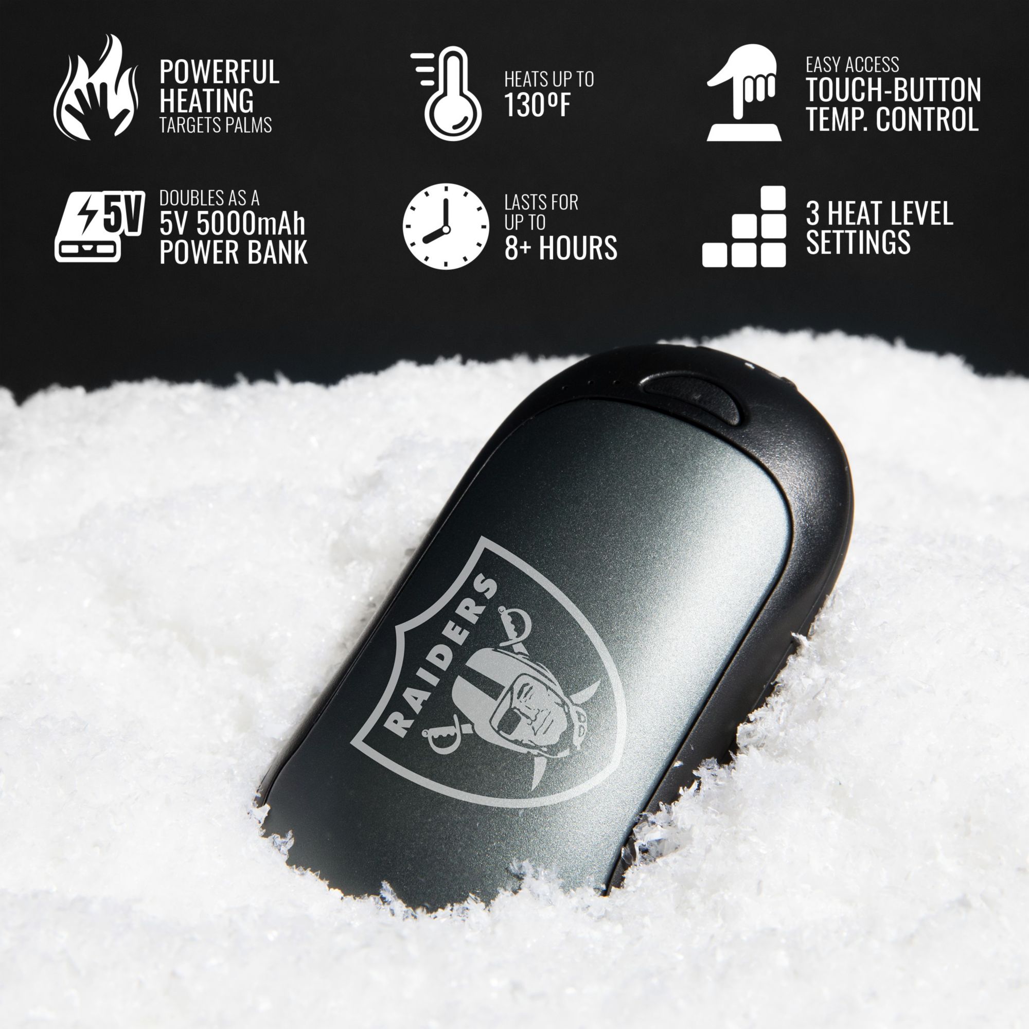 ActionHeat Las Vegas Raiders Rechargeable Hand Warmer - Single product image