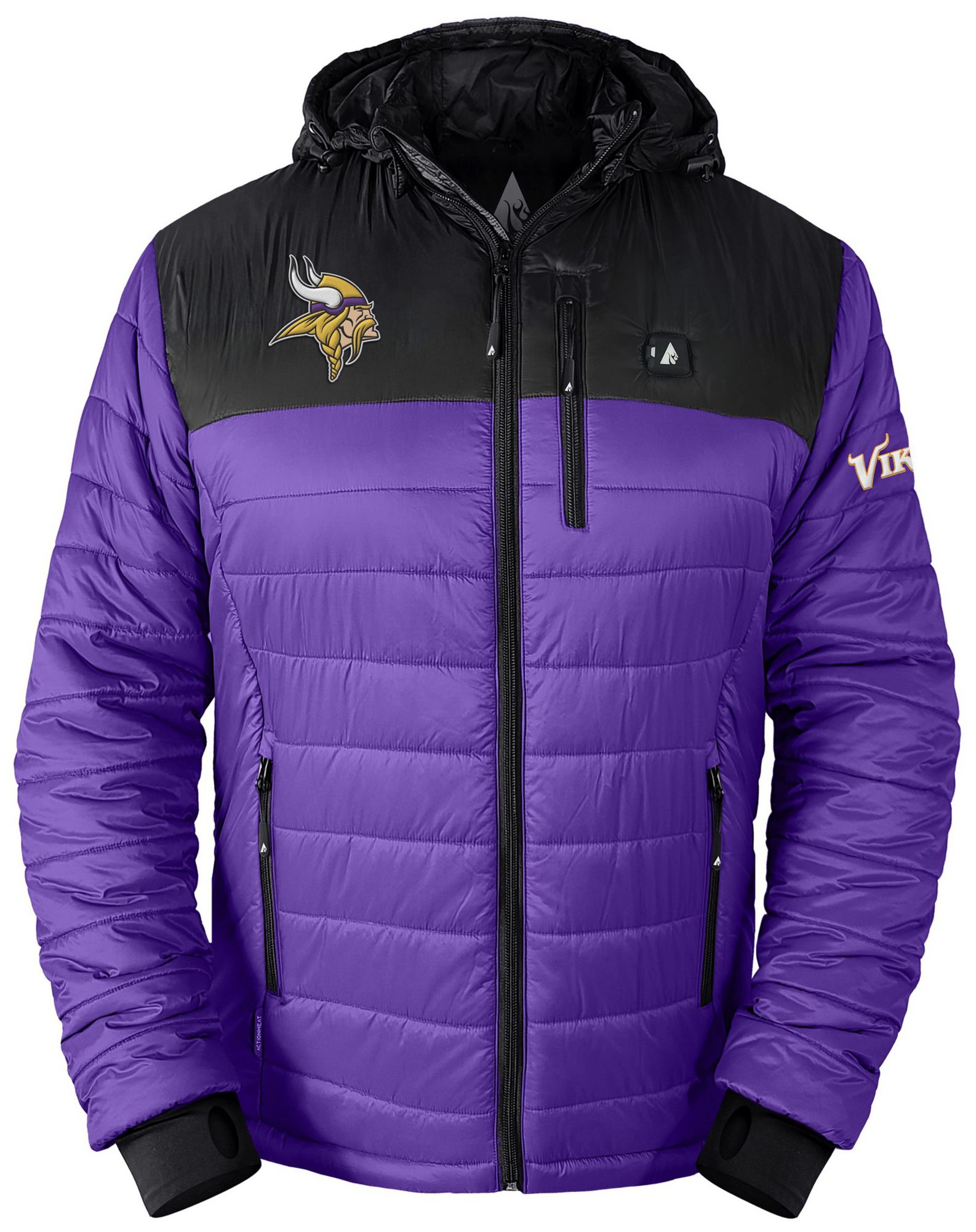 ActionHeat Men's Minnesota Vikings Purple 5V Battery Heated Puffer Jacket product image