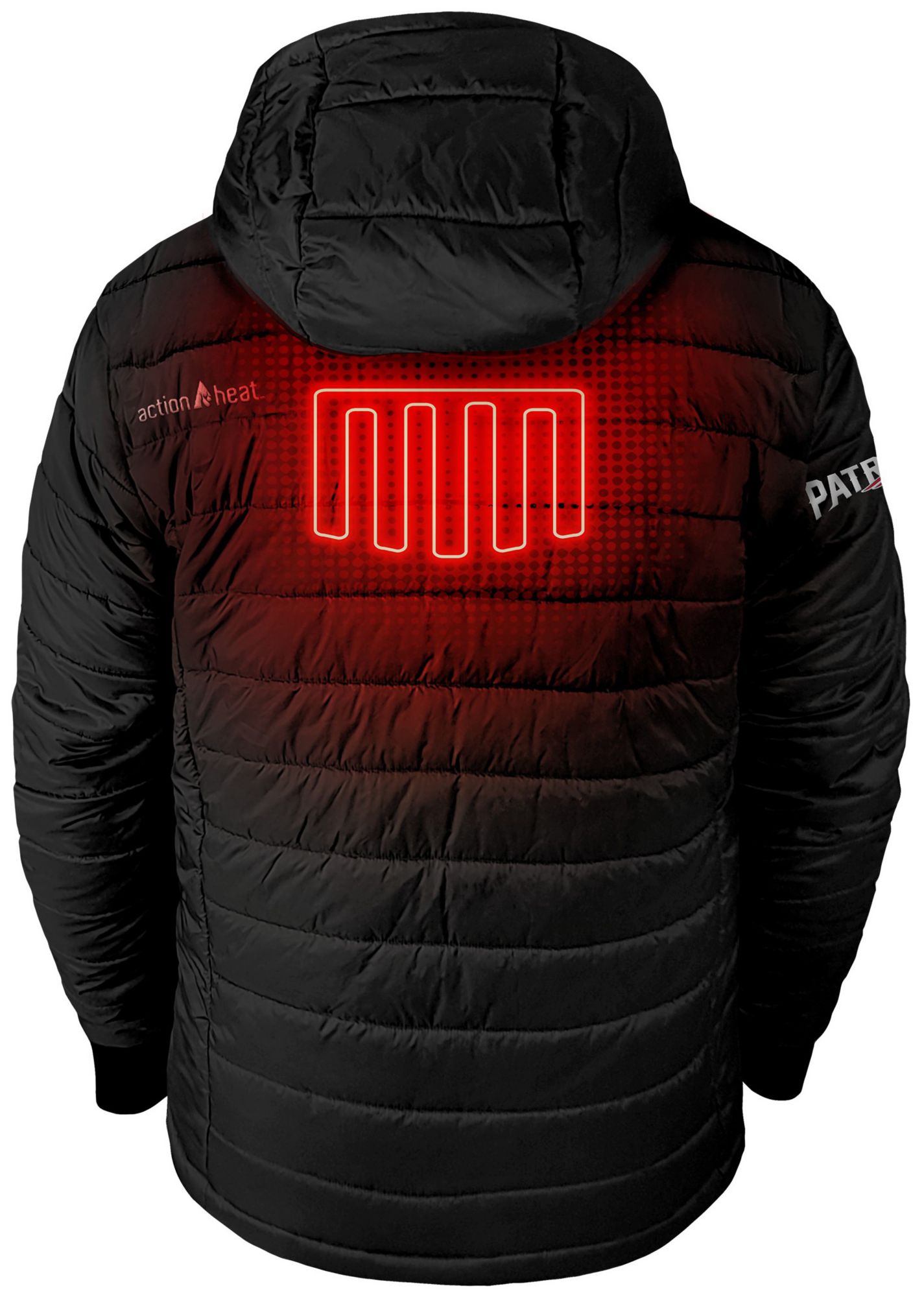 ActionHeat Men's New England Patriots Black 5V Battery Heated Puffer Jacket product image