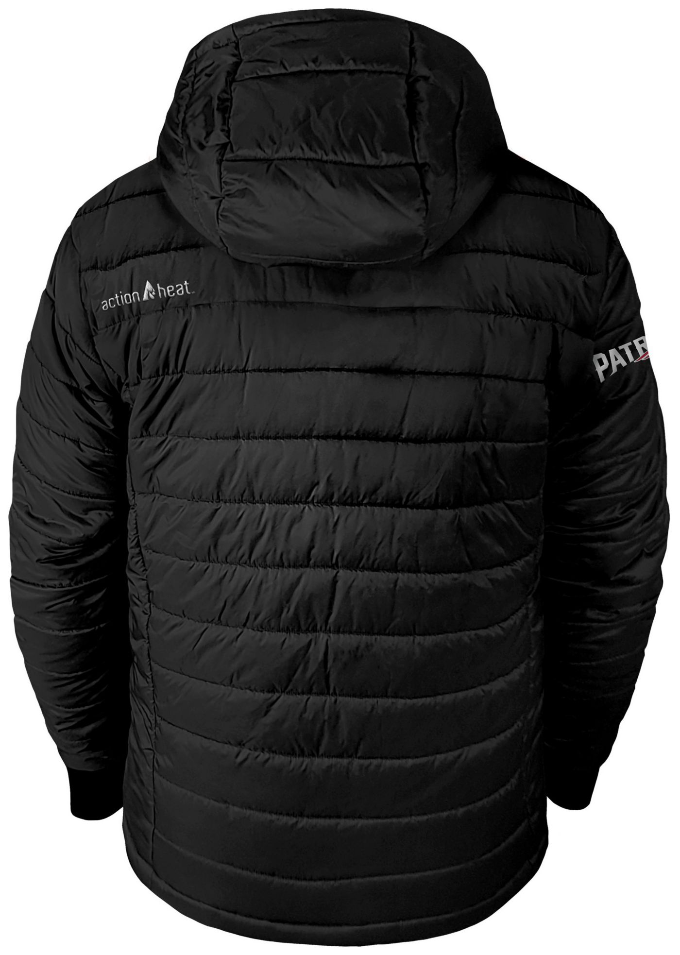 ActionHeat Men s New England Patriots Black 5V Battery Heated Puffer Jacket Dick s Sporting Goods