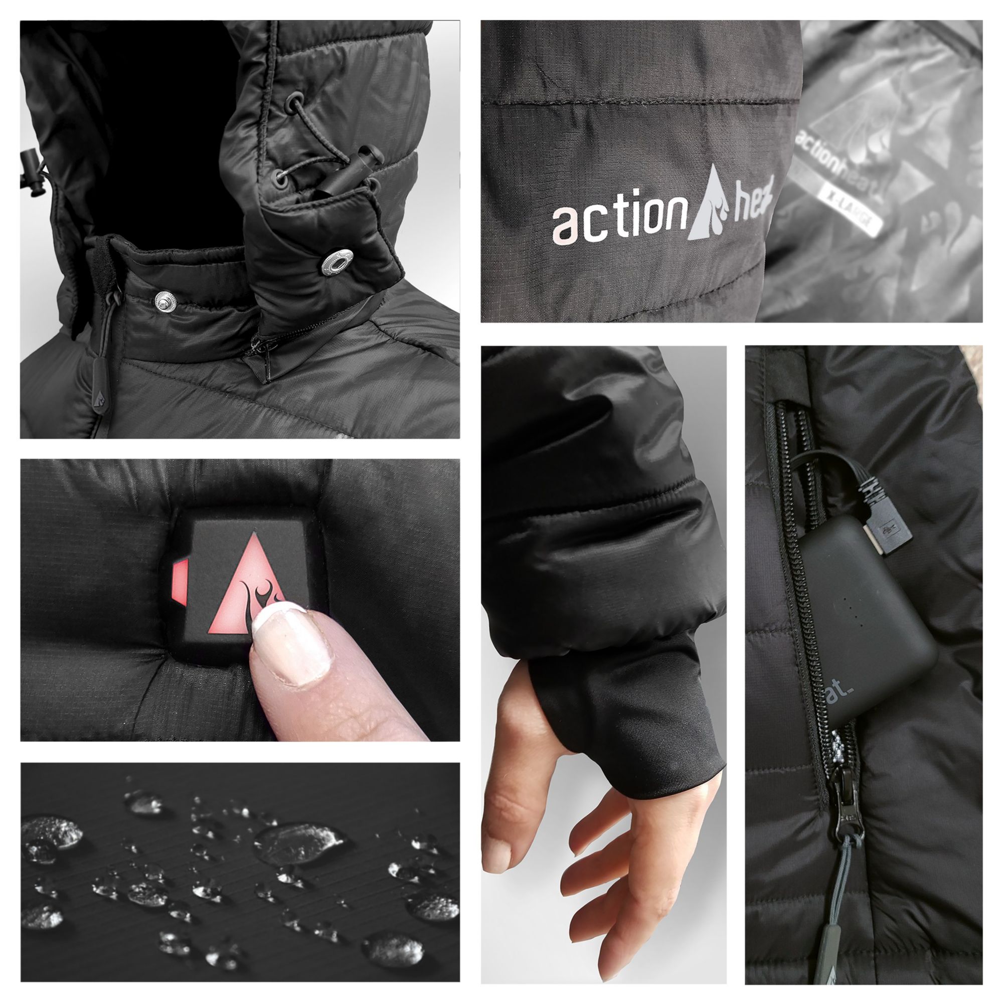ActionHeat Men's New England Patriots Black 5V Battery Heated Puffer Jacket product image