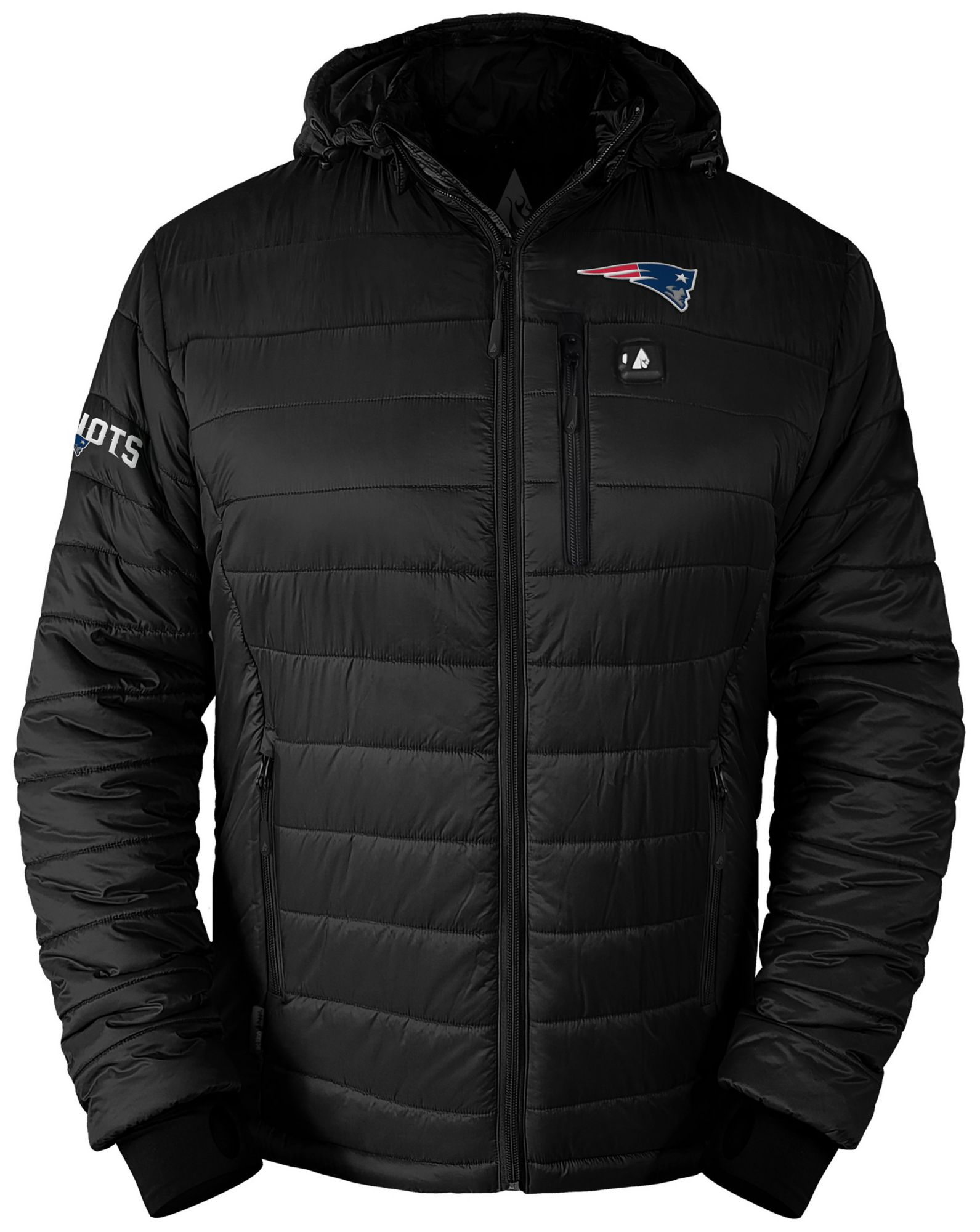 ActionHeat Men's New England Patriots Black 5V Battery Heated Puffer Jacket product image