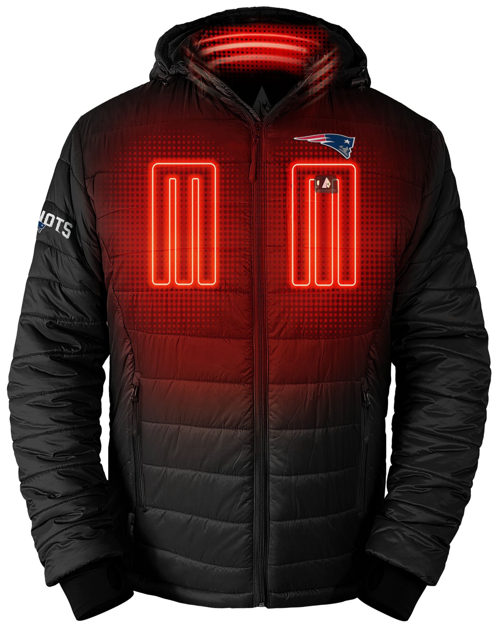 ActionHeat Men's New England Patriots Black 5V Battery Heated Puffer Jacket product image