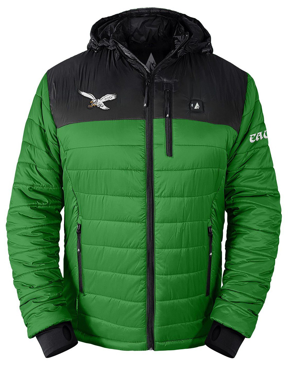ActionHeat Men's Philadelphia Eagles Green 5V Battery Heated Puffer Jacket product image