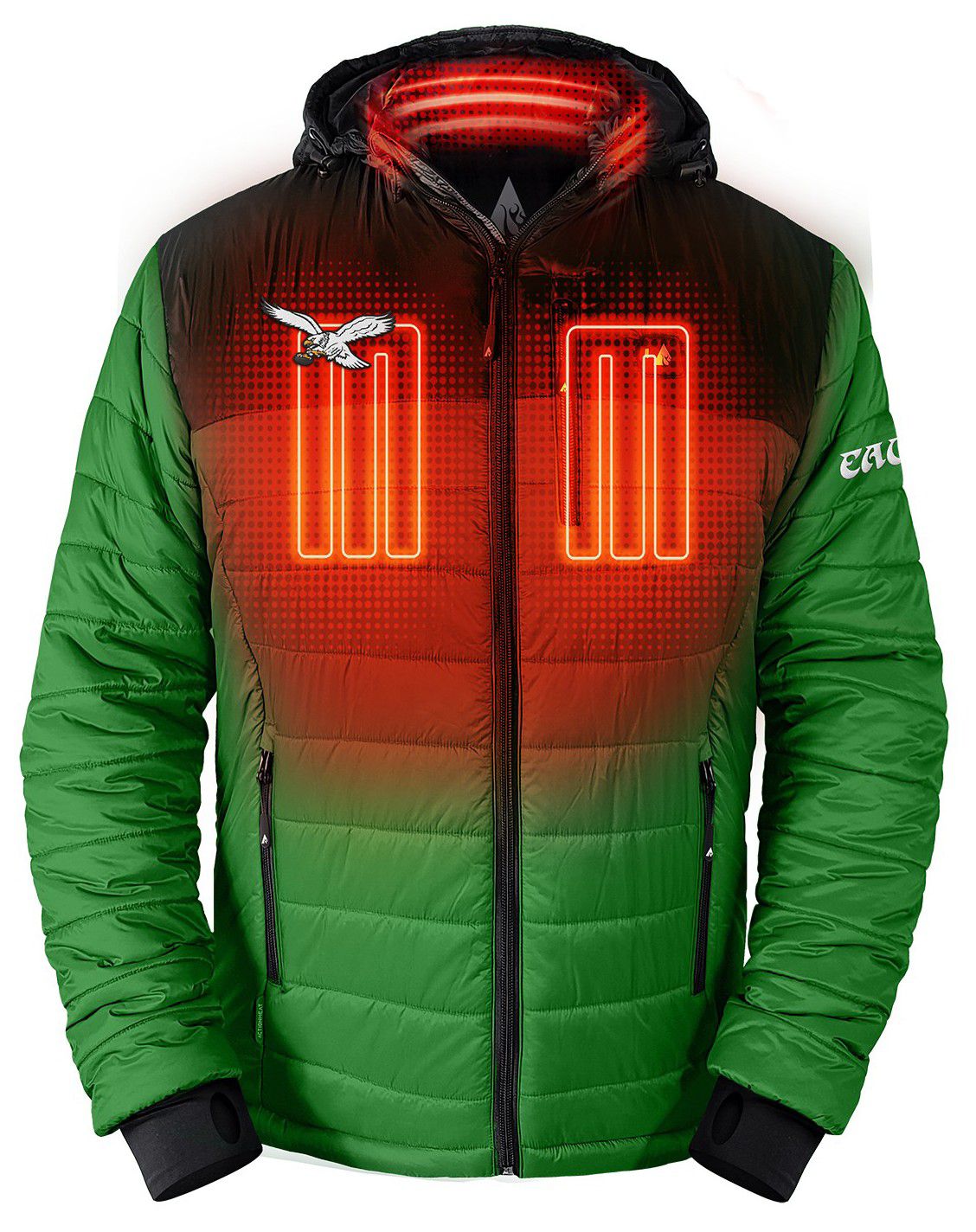 ActionHeat Men's Philadelphia Eagles Green 5V Battery Heated Puffer Jacket product image