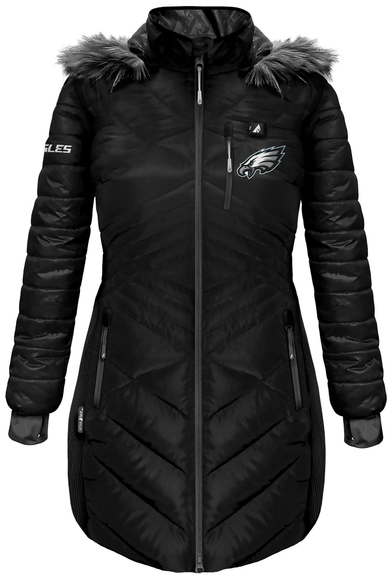 ActionHeat Women's Philadelphia Eagles Black 5V Battery Heated Puffer Jacket product image