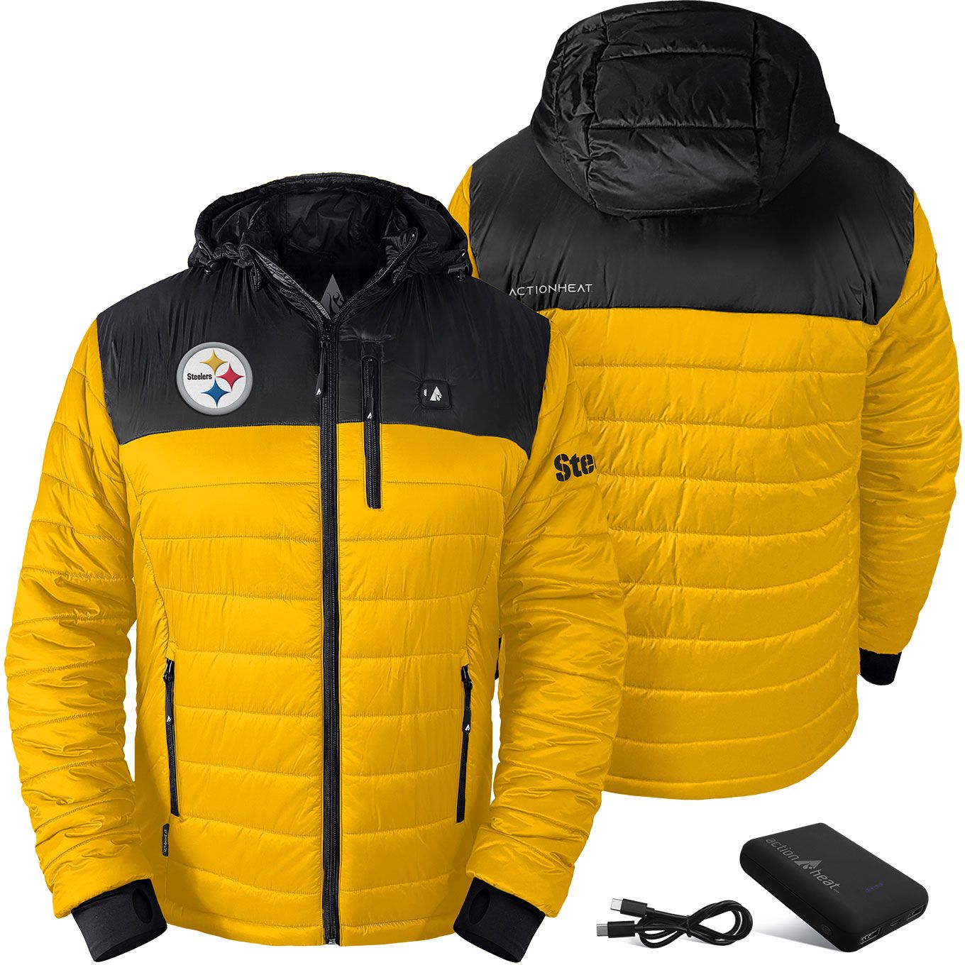 ActionHeat Men's Pittsburgh Steelers Gold Puffer Jacket product image