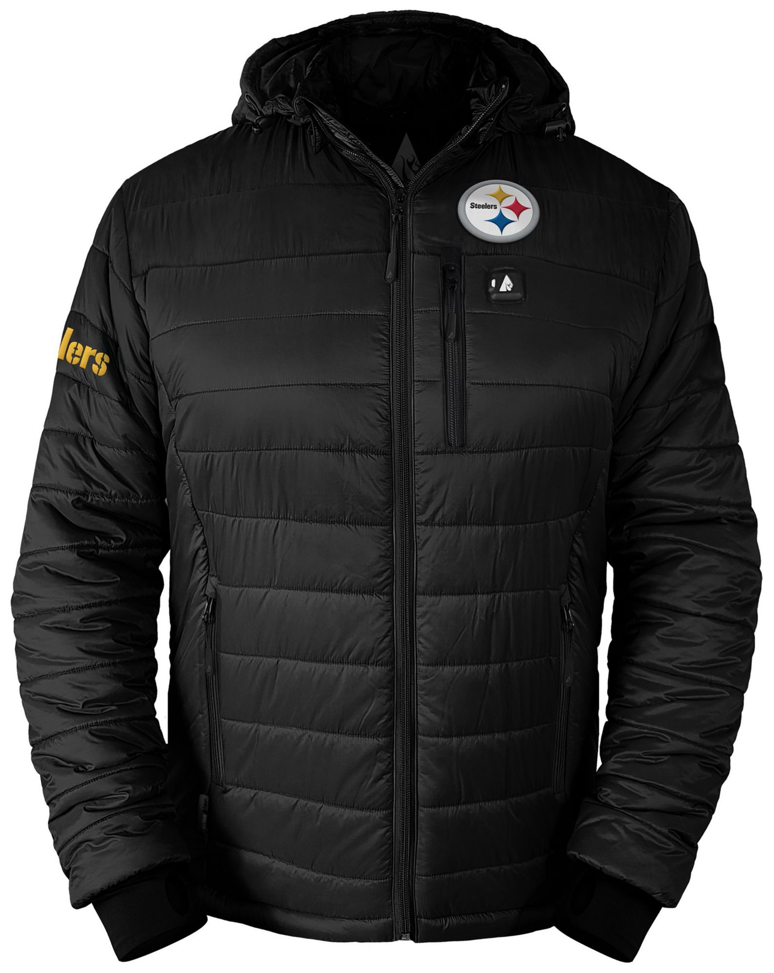 ActionHeat Men's Pittsburgh Steelers Black 5V Battery Heated Softshell Vest product image