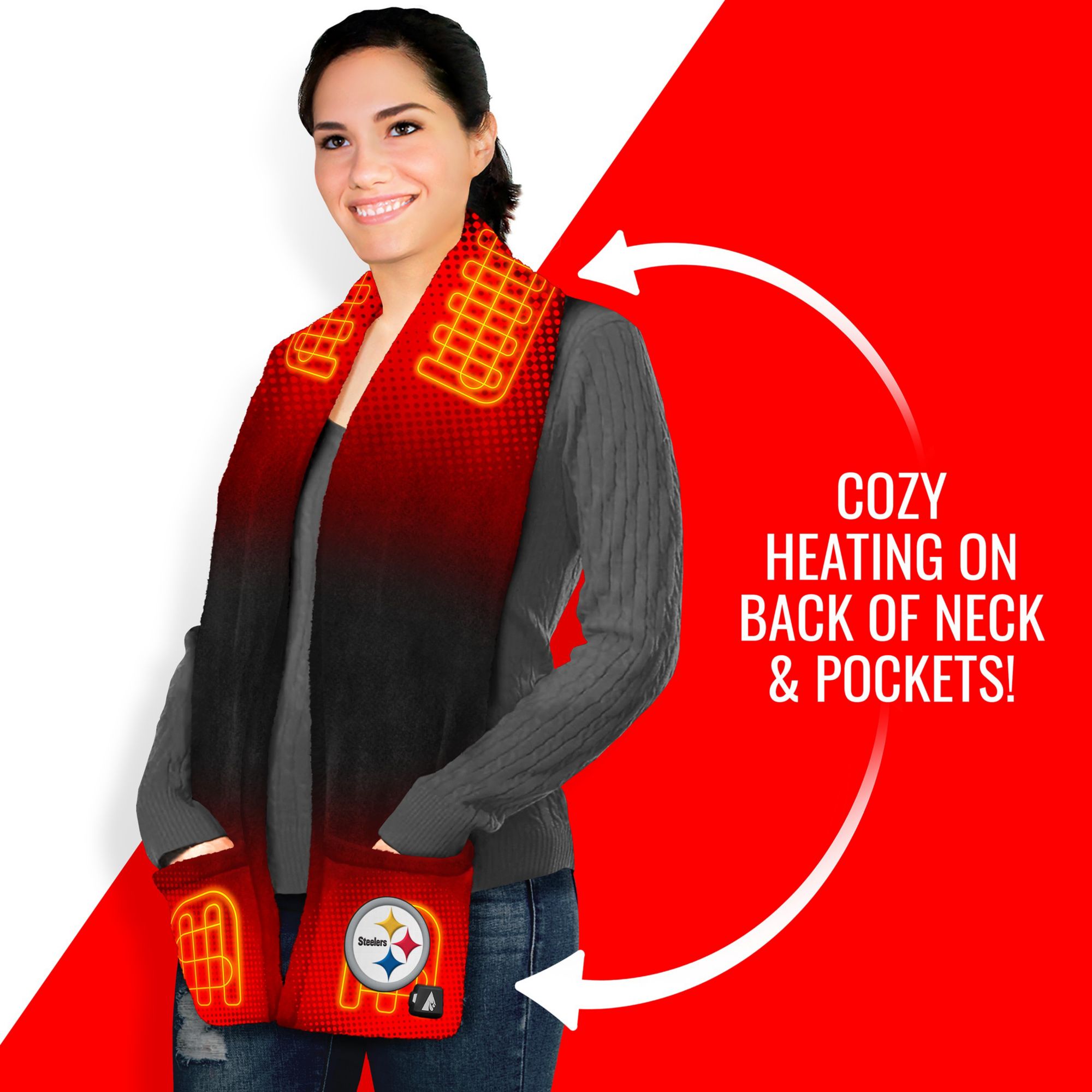ActionHeat Pittsburgh Steelers 5V Battery Heated Scarf product image