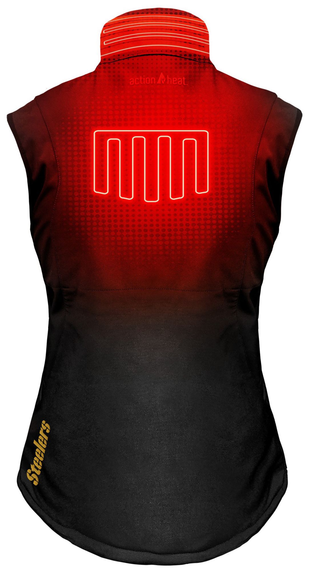 ActionHeat Women's Pittsburgh Steelers Black 5V Battery Heated Softshell Vest product image