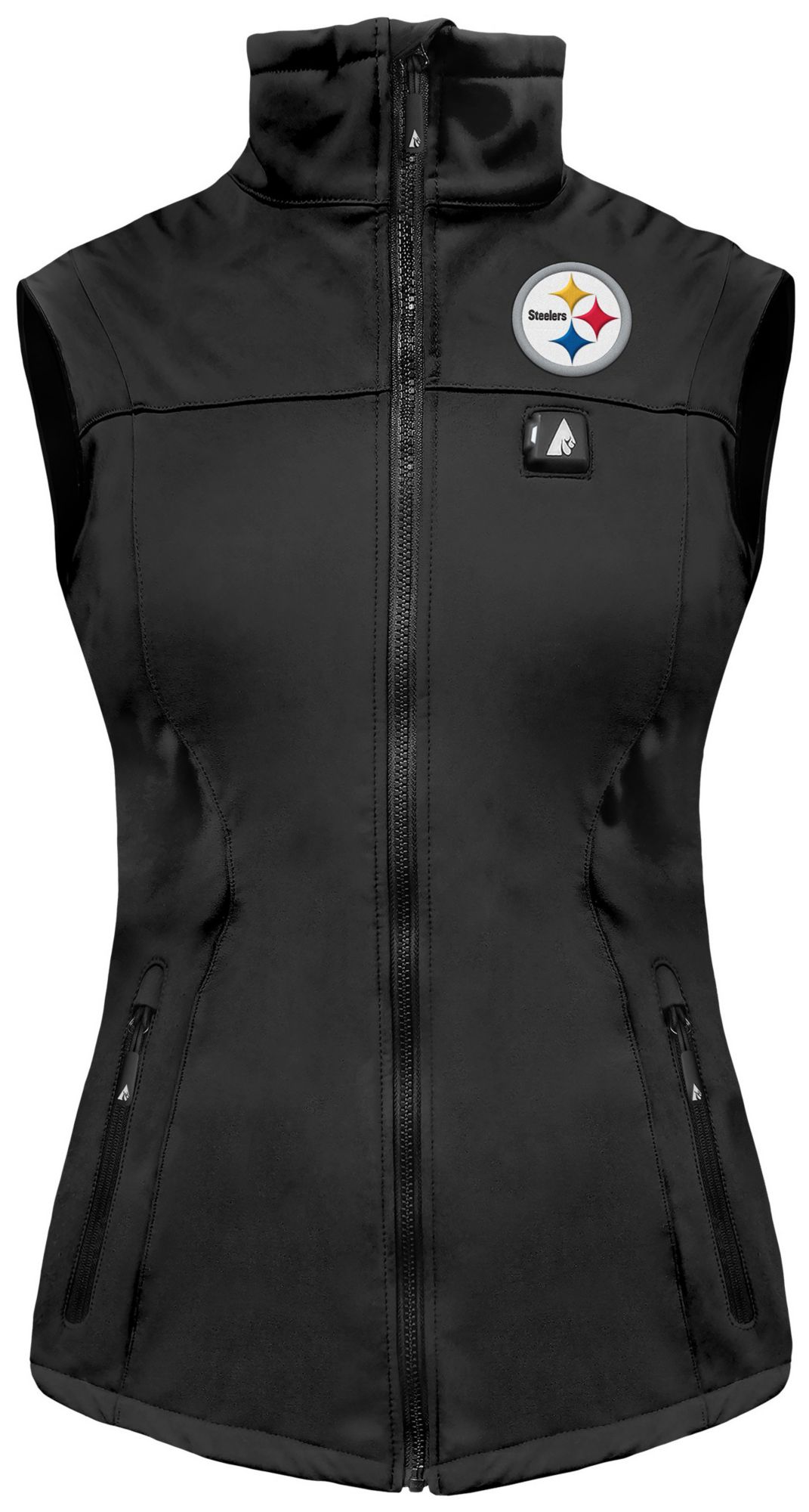 ActionHeat Women's Pittsburgh Steelers Black 5V Battery Heated Softshell Vest product image