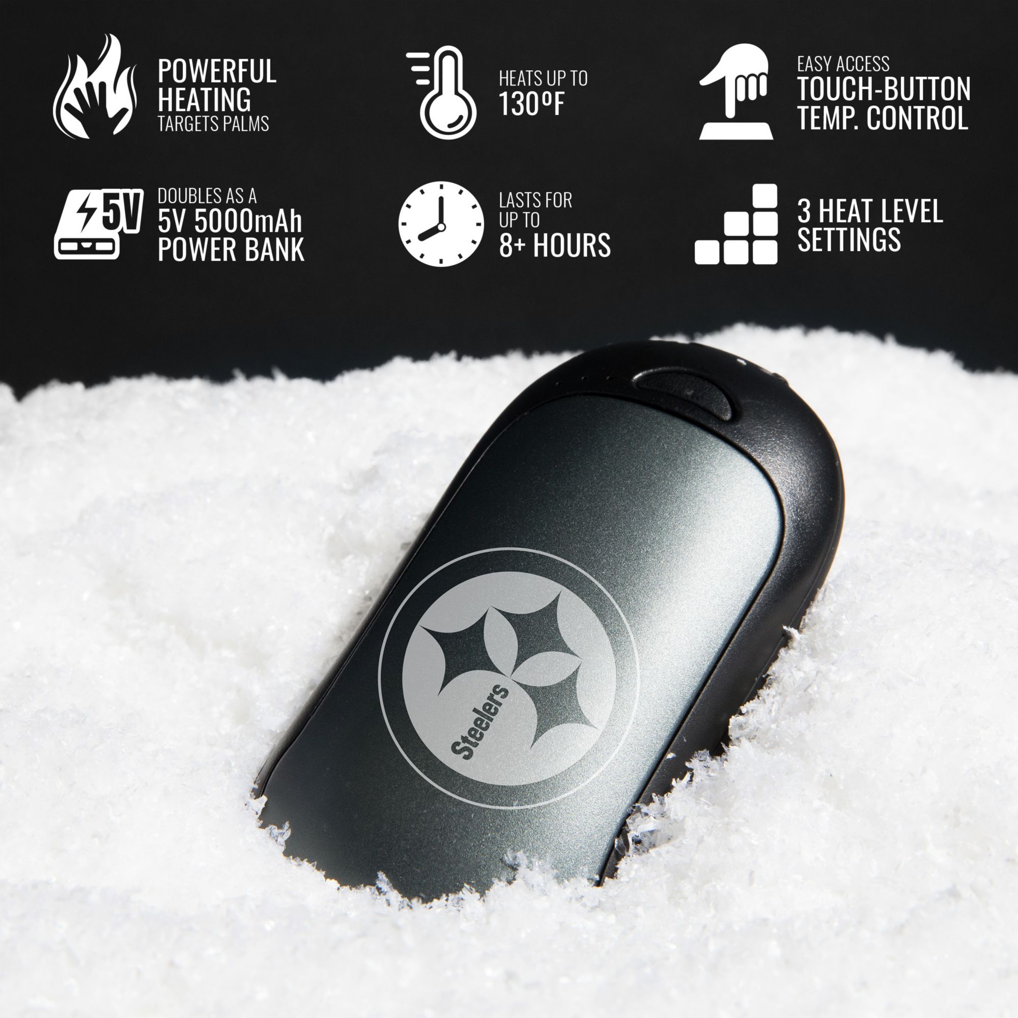 ActionHeat Pittsburgh Steelers Rechargeable Hand Warmer - Single product image