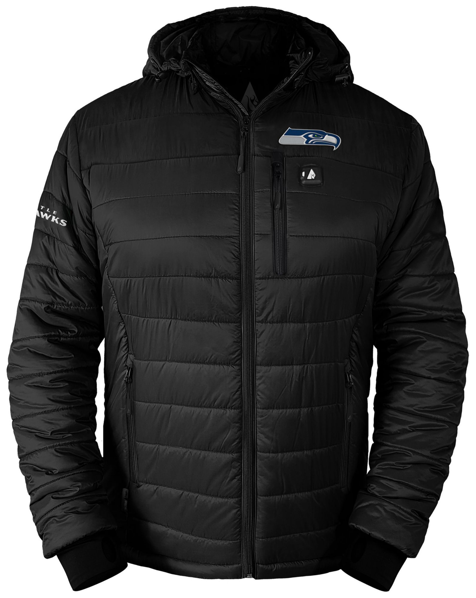 ActionHeat Men's Seattle Seahawks Black 5V Battery Heated Puffer Jacket product image
