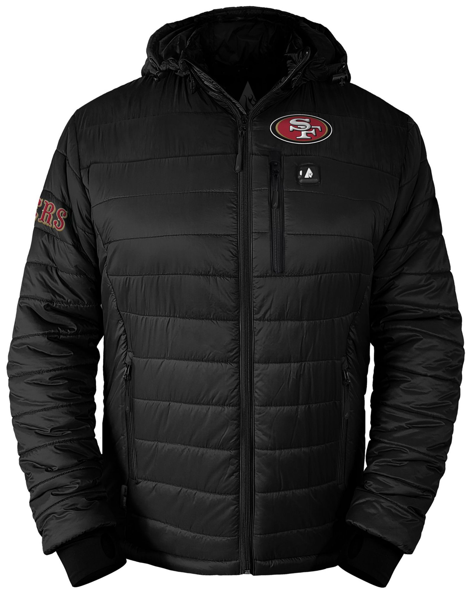ActionHeat Men's San Francisco 49ers Black 5V Battery Heated Puffer Jacket product image