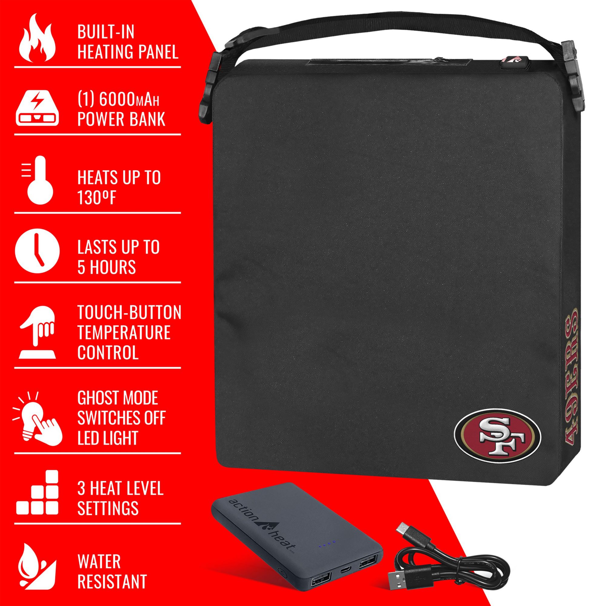 ActionHeat San Francisco 49ers 5V Heated Seat Cushion product image