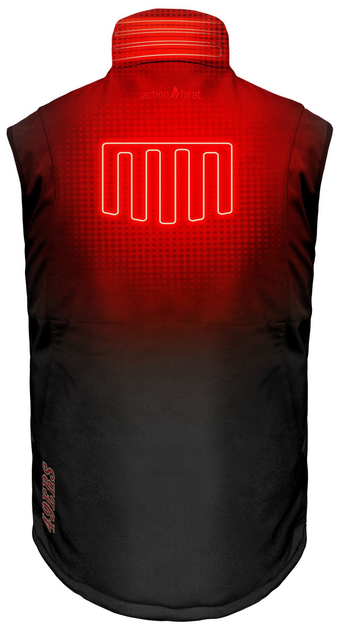 ActionHeat Men's San Francisco 49ers Black 5V Battery Heated Softshell Vest product image