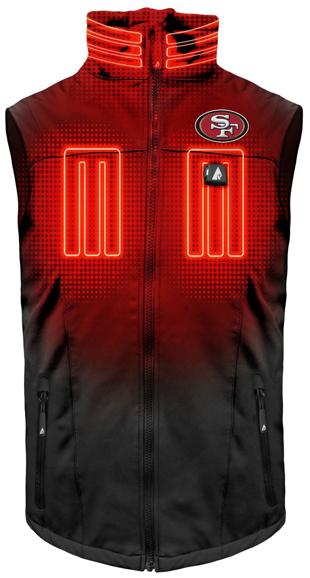 ActionHeat Men's San Francisco 49ers Black 5V Battery Heated Softshell Vest product image