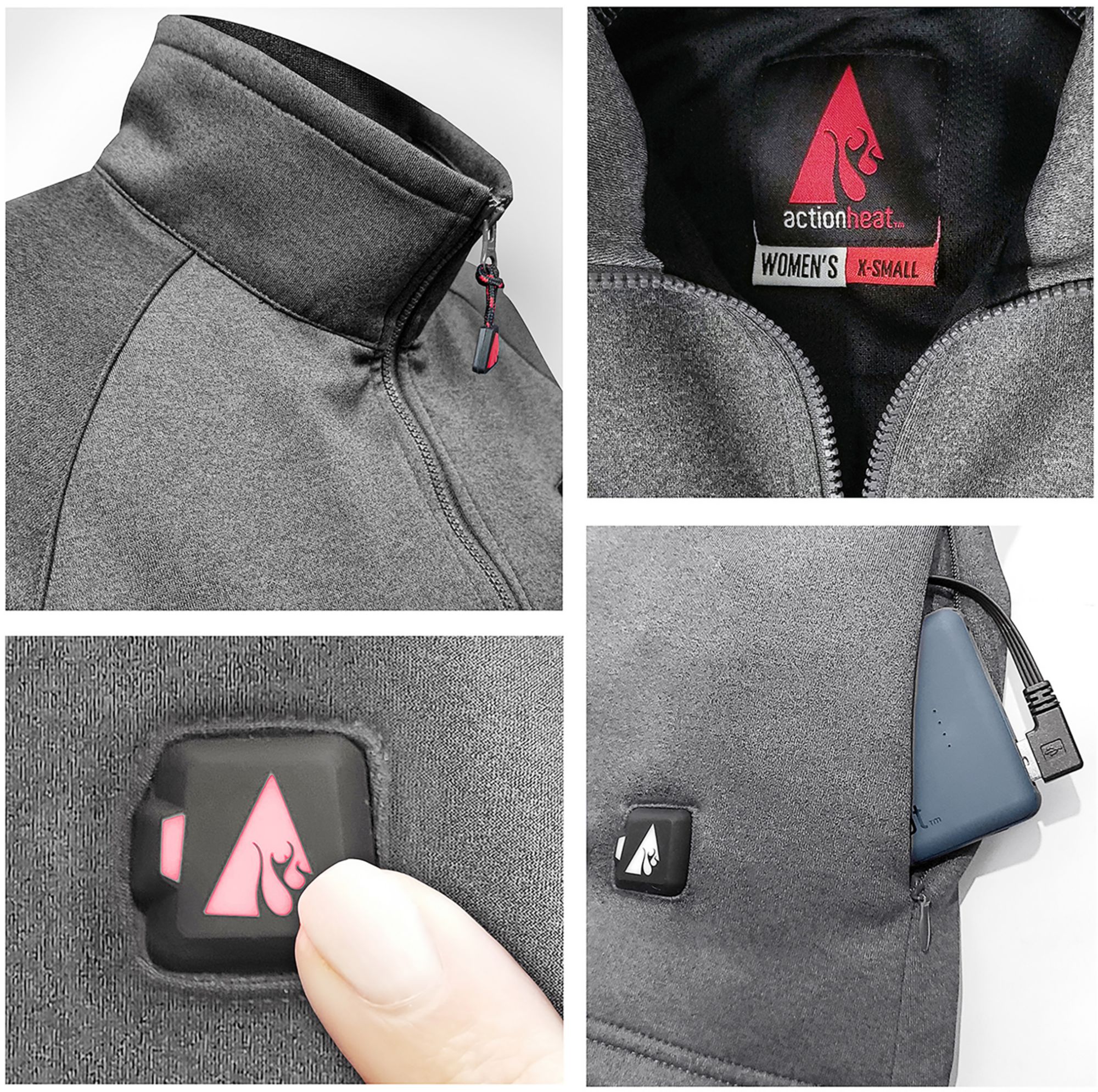 ActionHeat Mens 5V Battery Heated Half Zip Sweatshirt product image