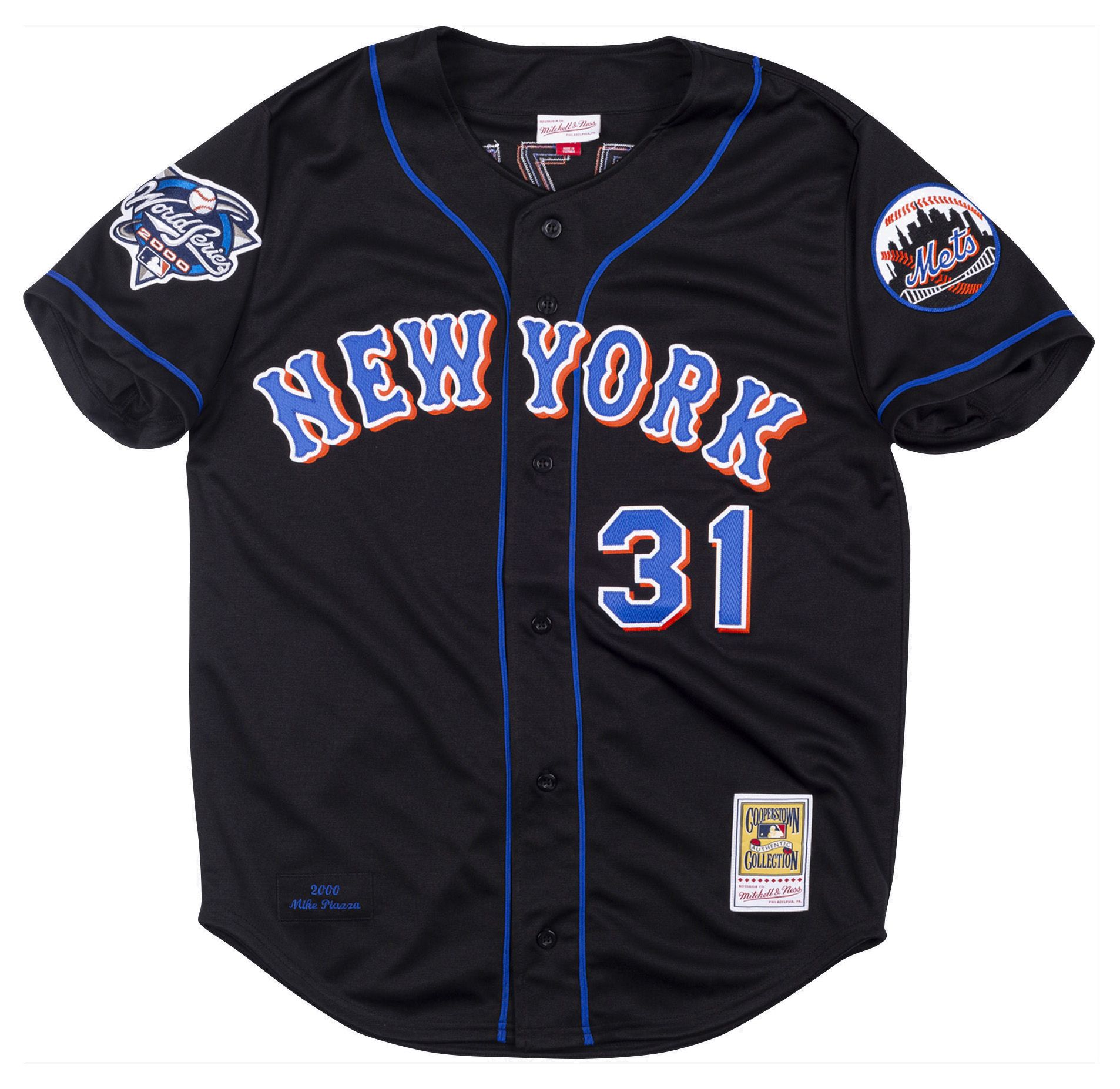 Mitchell & Ness Men's New York Mets Mike Piazza #31 Black Authentic Alternate Jersey product image