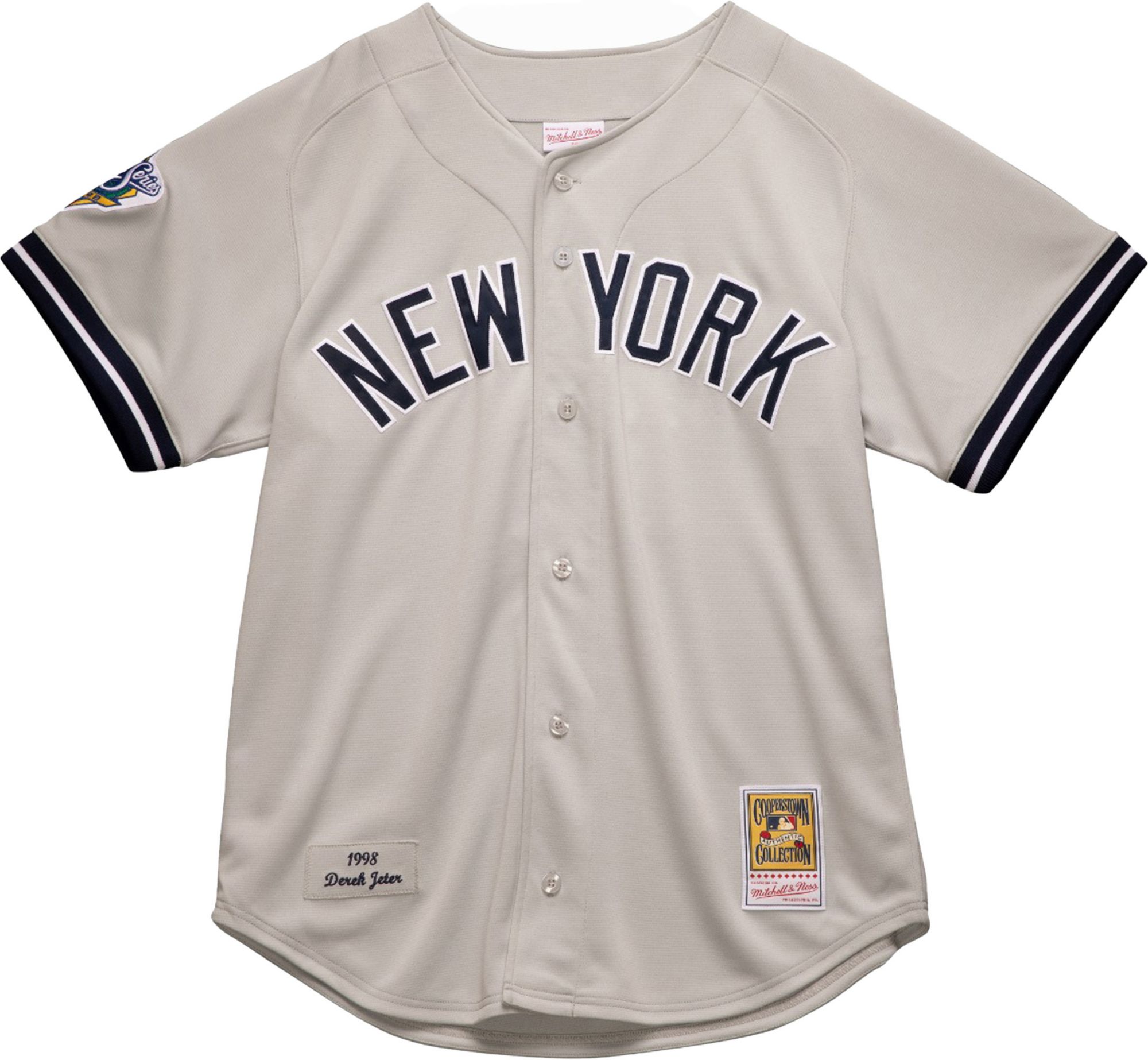 Mitchell & Ness Men's Derek Jeter #2 Chrome Cooperstown Home Authentic Jersey product image