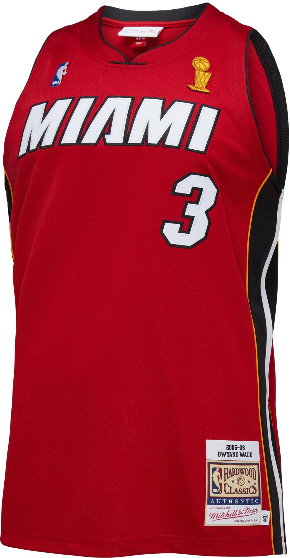 Mitchell & Ness Men's 2005 Miami Heat Dwyane Wade #3 Red Hardwood Classics Authentic Jersey product image